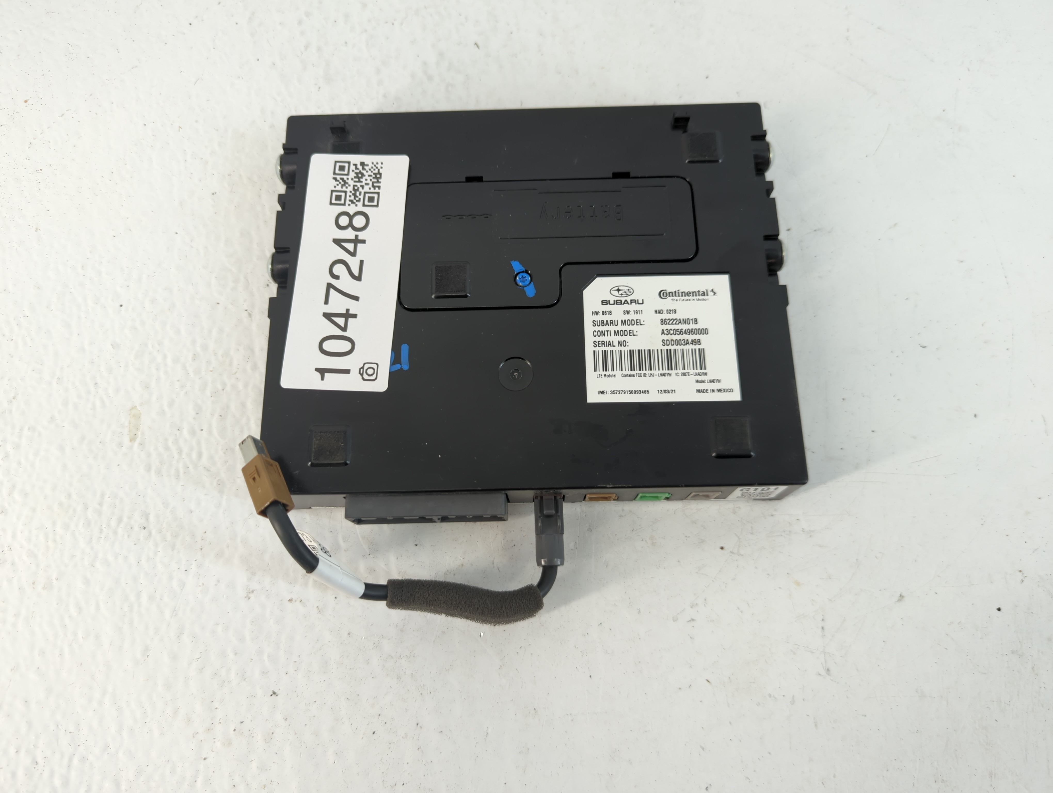 2020-2022 Subaru Legacy Telematics Control Module 86222an01b 1047248 - Oemusedautoparts1.com