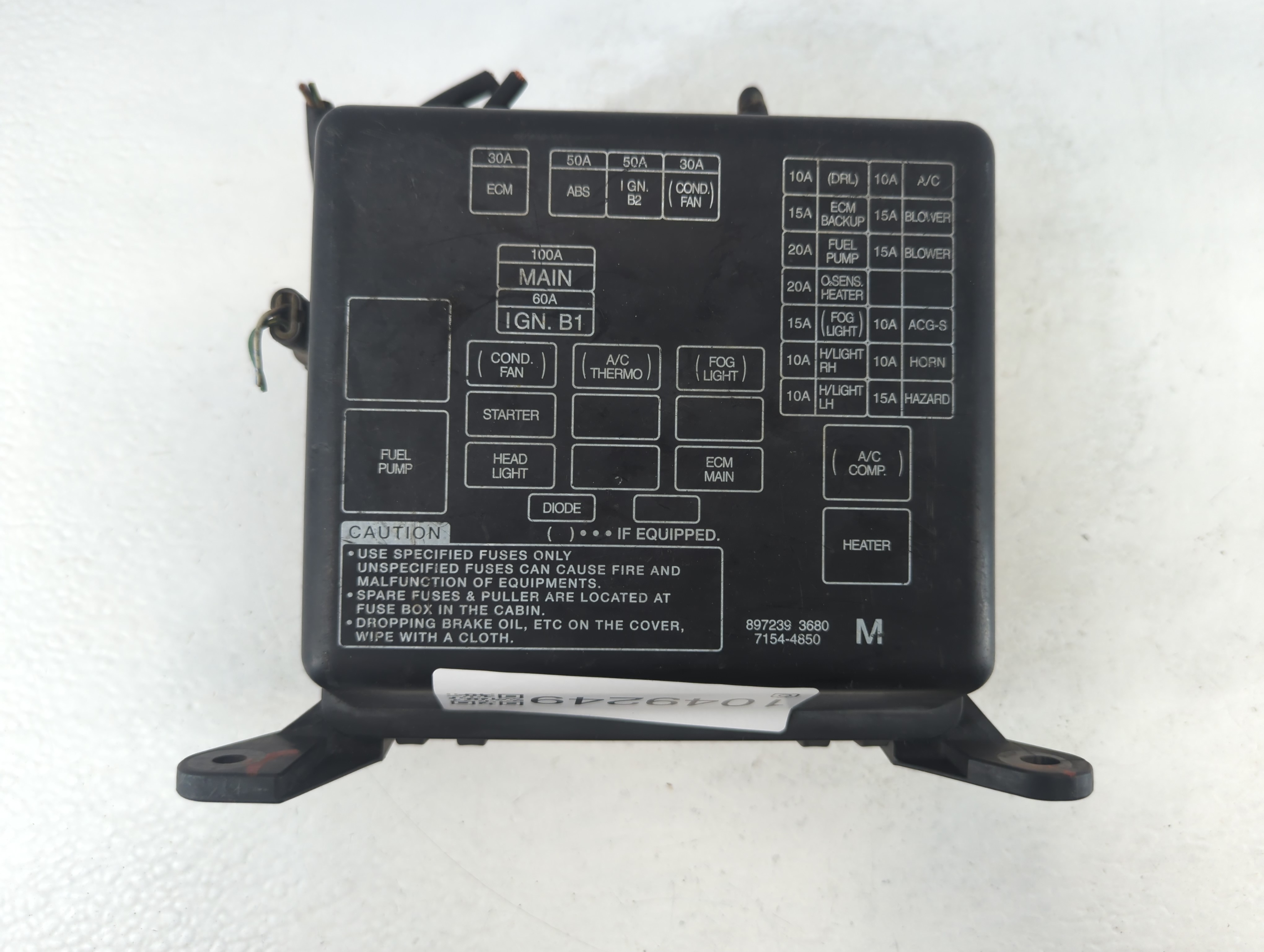 2002 Isuzu Rodeo Fusebox Fuse Box Relay Module 897239 3680 1049249 - Oemusedautoparts1.com