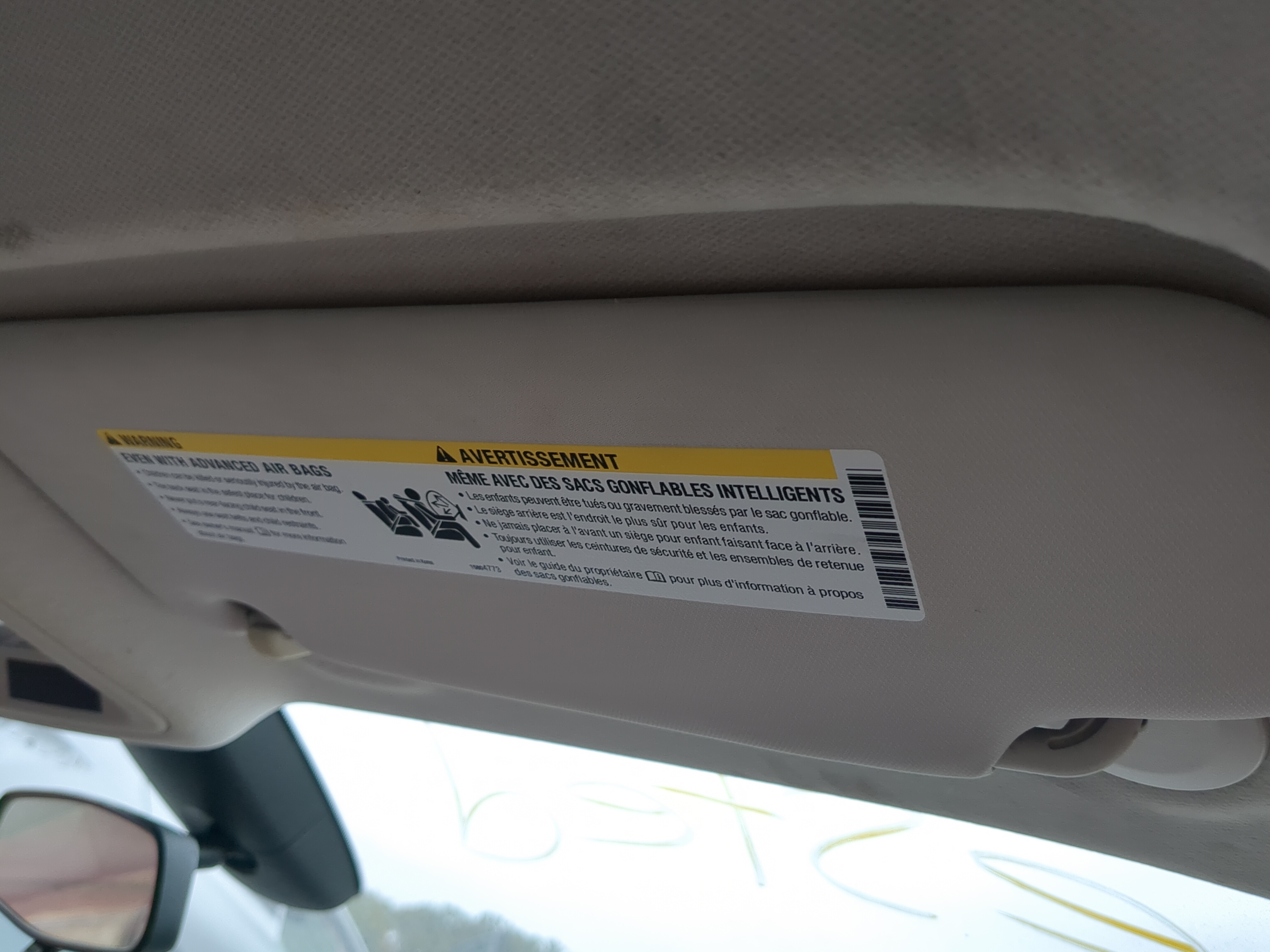 Picture of 2017-2019 Chevrolet Cruze Passenger Sun Visor Mirror Right Sunvisor 1059812