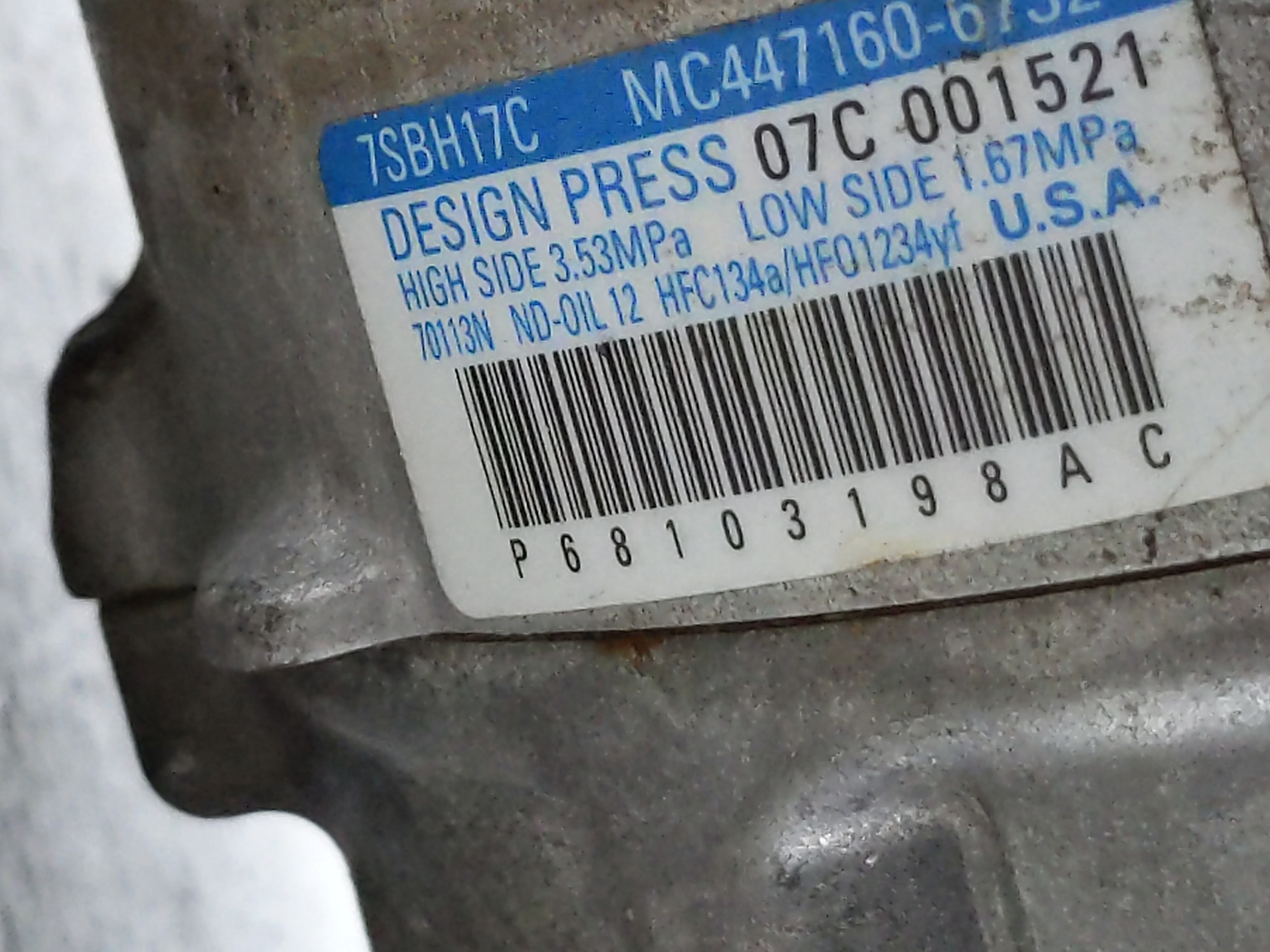 Picture of 2014-2022 Jeep Cherokee Air Conditioning A/c Ac Compressor Oem 1062470