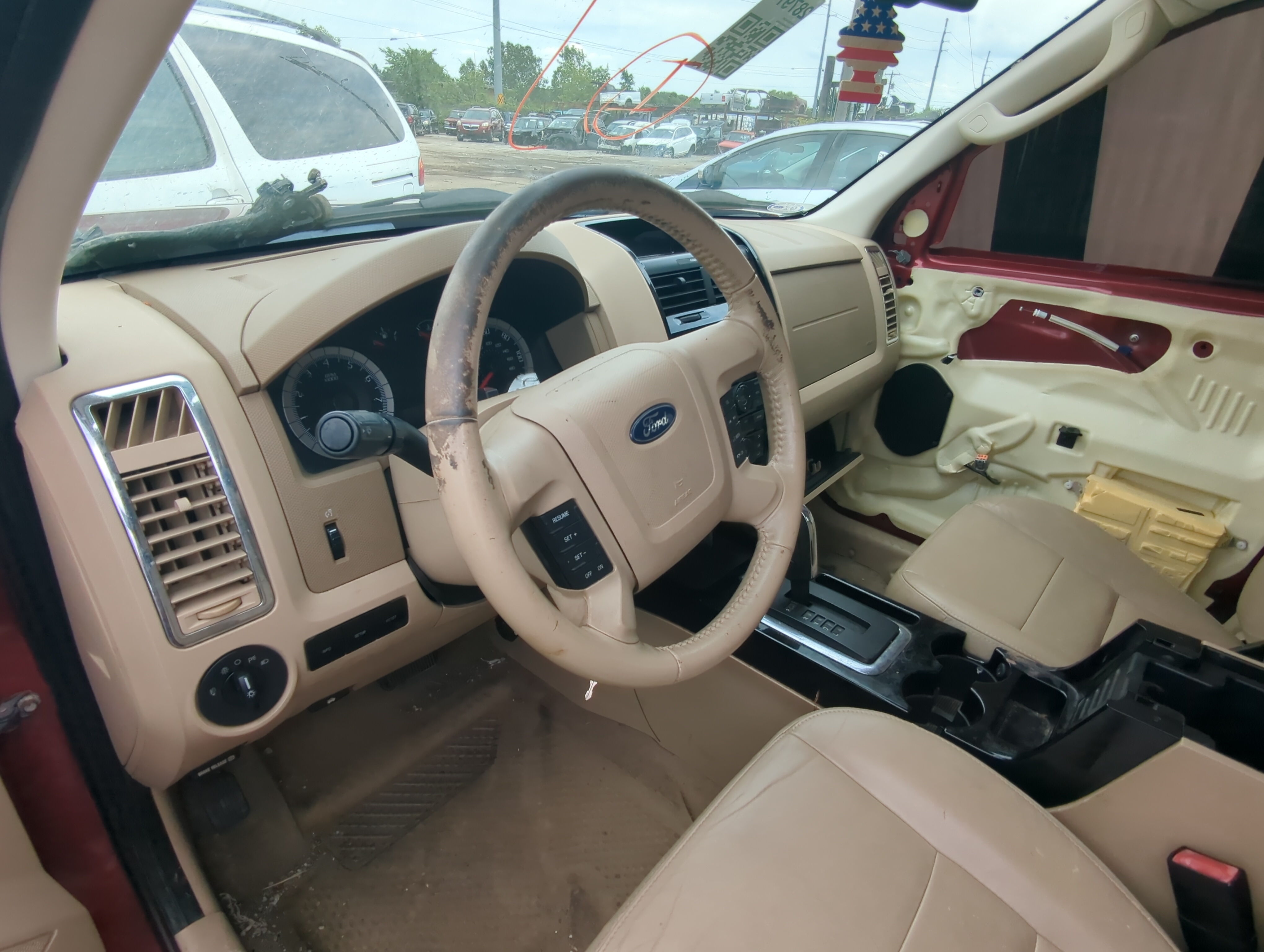 2009-2012 Ford Escape Air Bag Driver Left Steering Wheel Mounted Beige 1067857 - Oemusedautoparts1.com