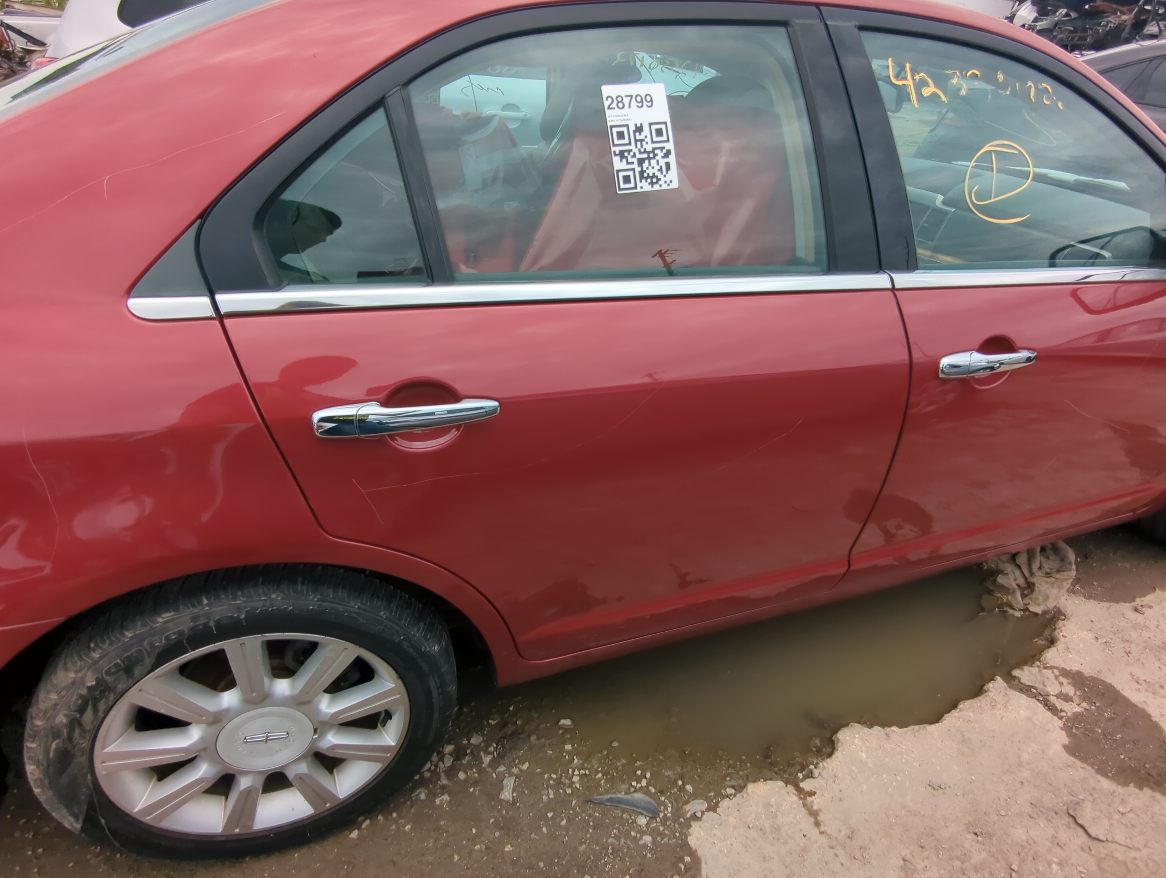 2007-2012 Lincoln Mkz Passenger Rear Door Oem 1070617 - Oemusedautoparts1.com