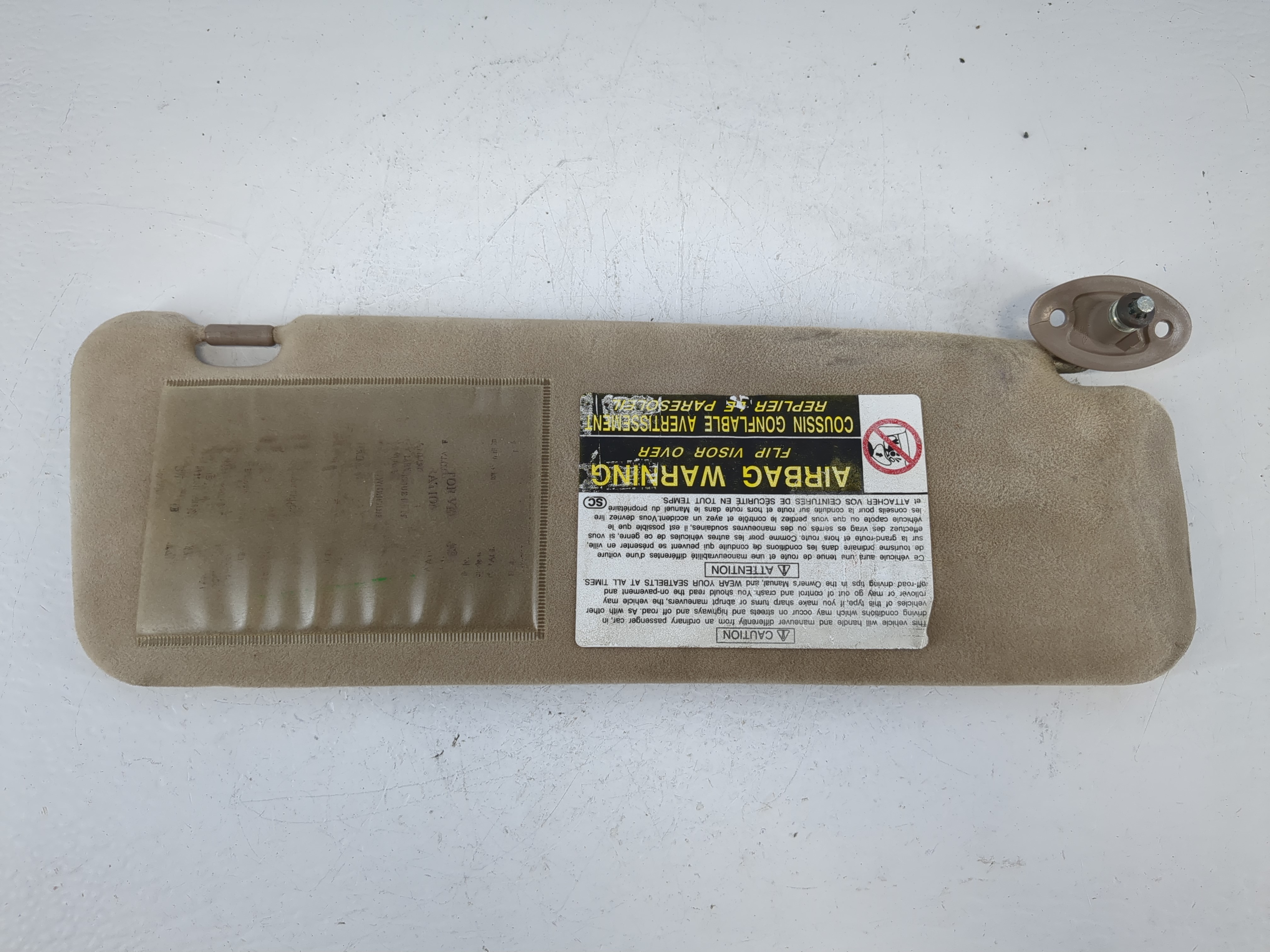 1999 Toyota Tacoma Driver Sun Visor Mirror Left Sunvisor Grey 1074972 - Oemusedautoparts1.com