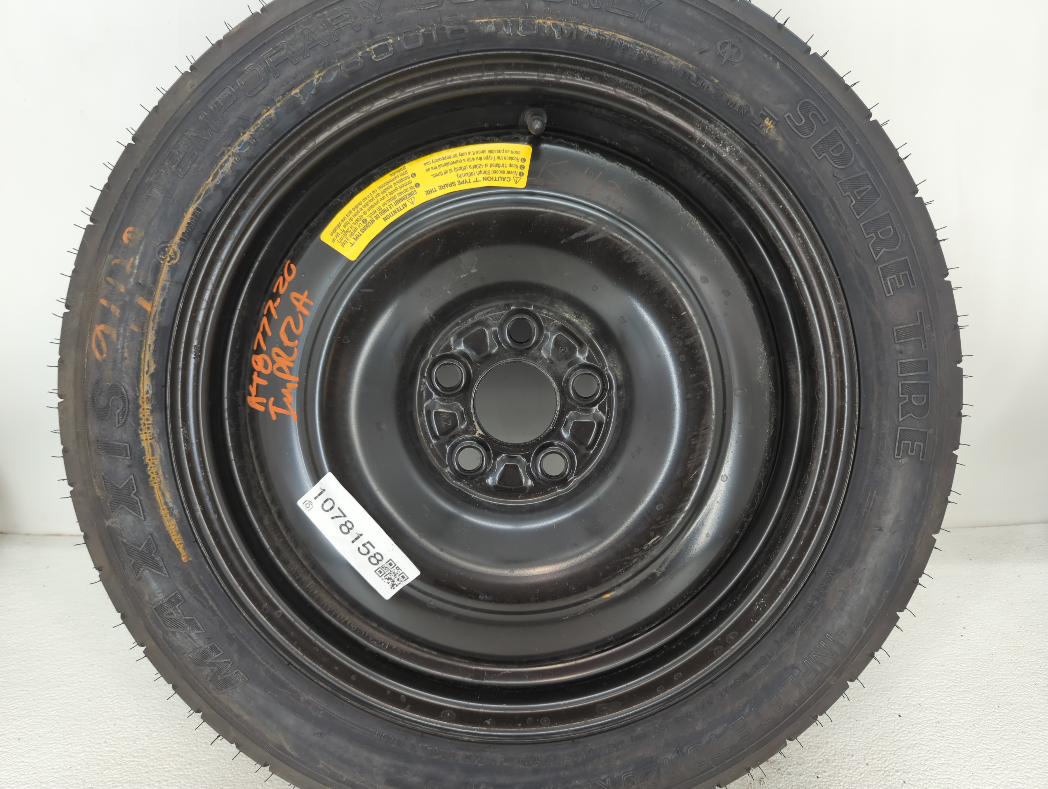 2017-2022 Subaru Impreza Spare Donut Tire Wheel Rim Oem 1078158 - Oemusedautoparts1.com