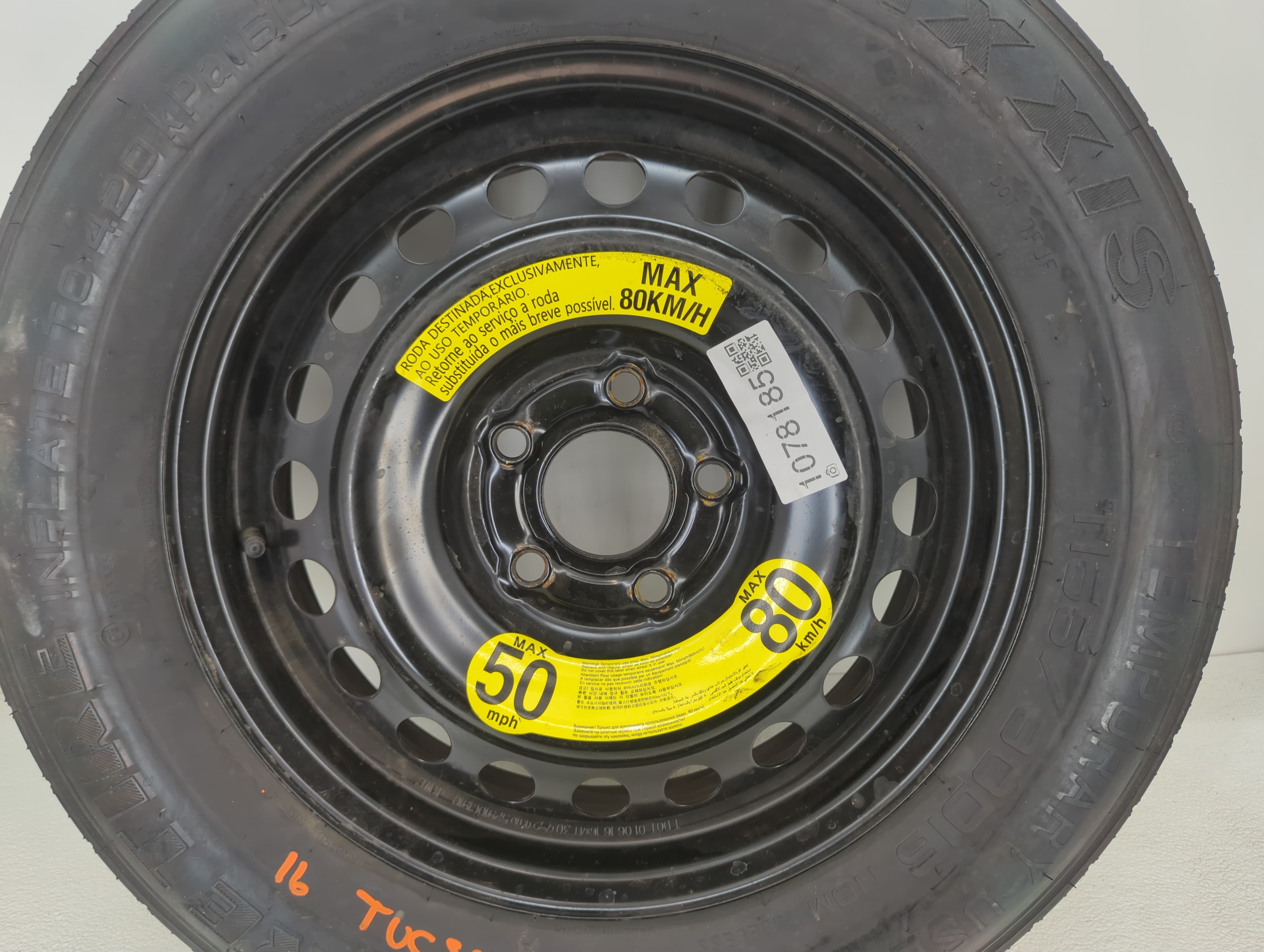 Picture of 2017-2022 Kia Sportage Spare Donut Tire Wheel Rim Oem 1078185