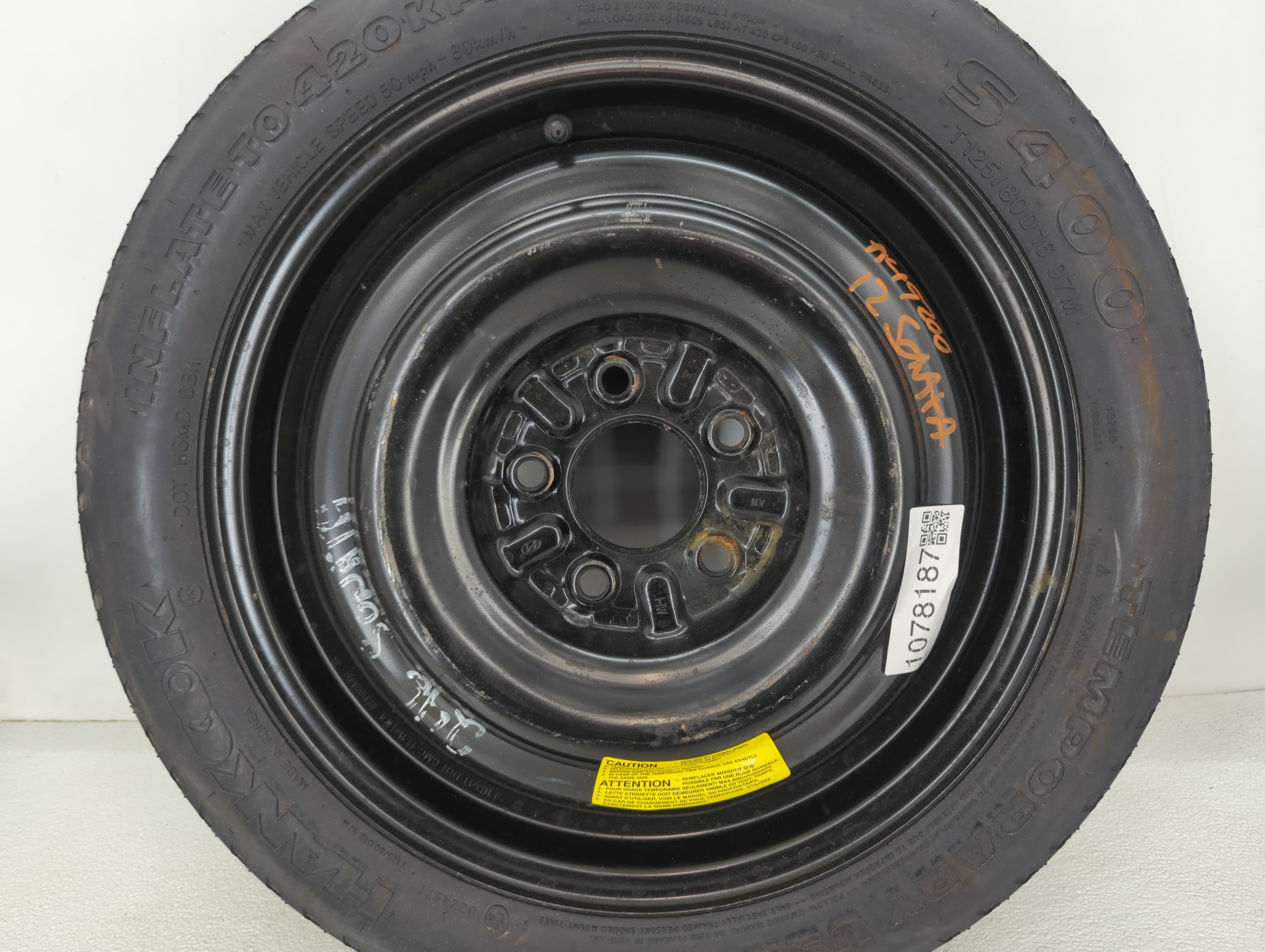 2010-2013 Kia Soul Spare Donut Tire Wheel Rim Oem 1078187 - Oemusedautoparts1.com