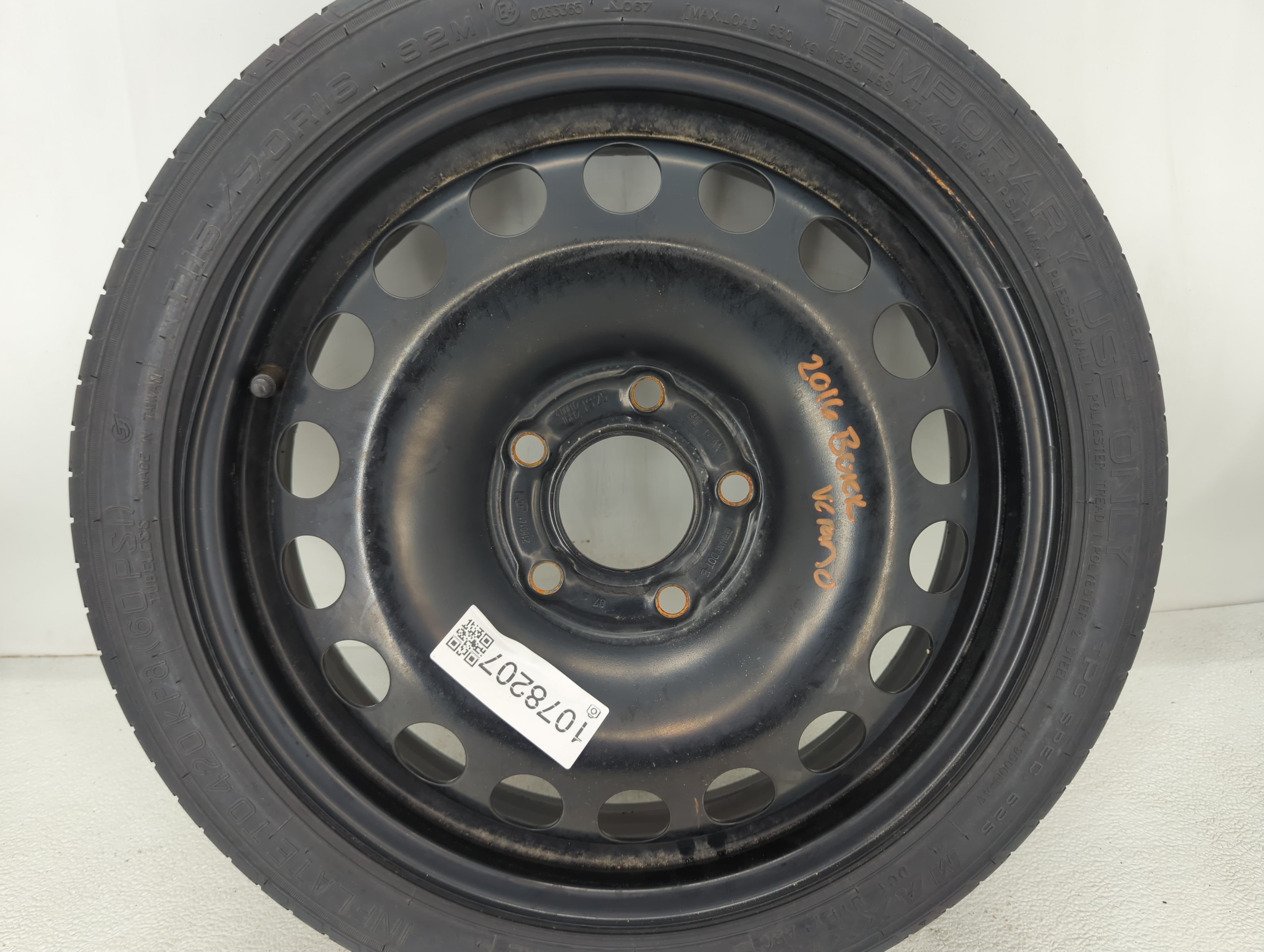 Picture of 2012-2017 Buick Verano Spare Donut Tire Wheel Rim Oem 1078207