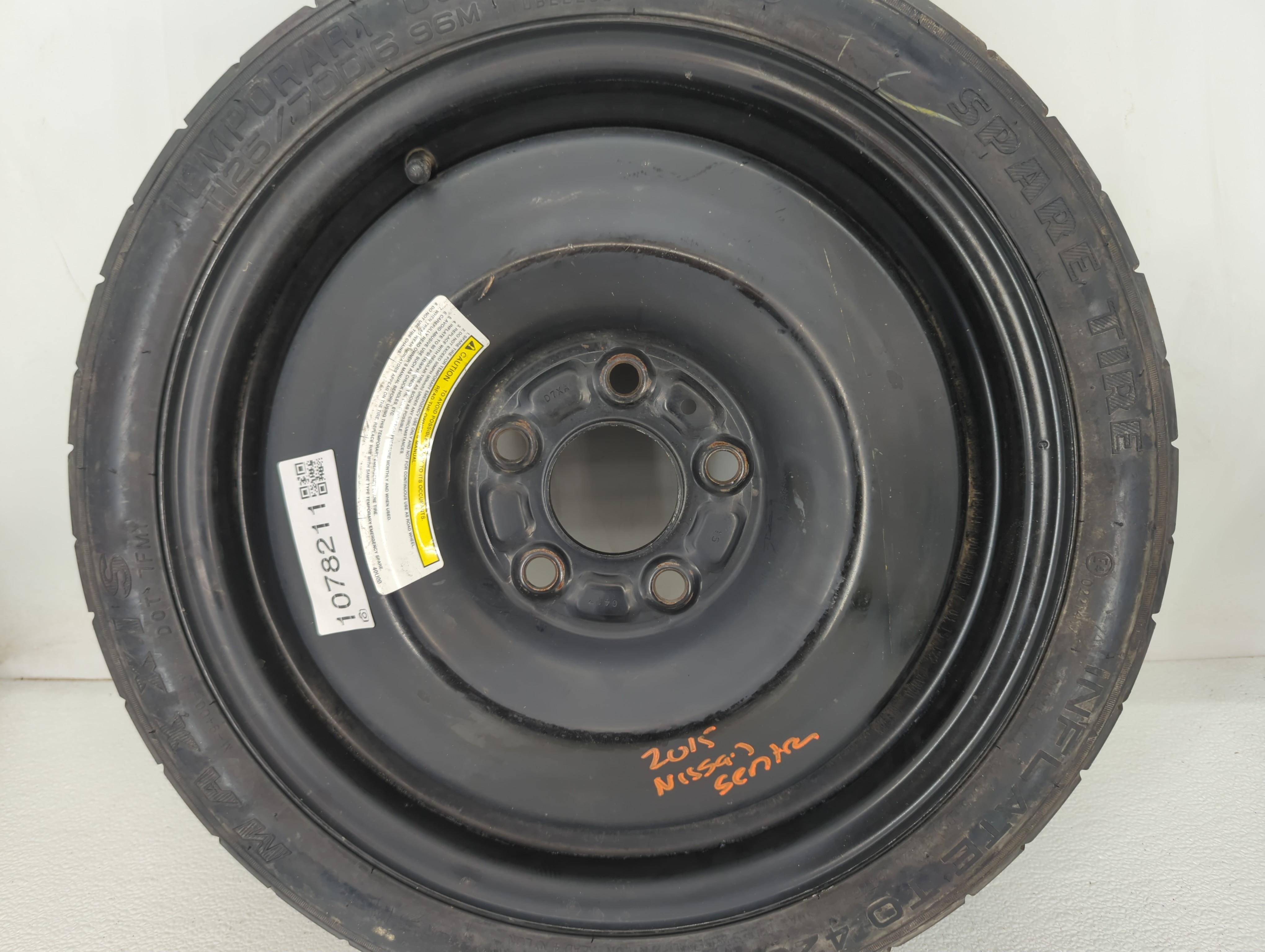 2015-2019 Nissan Sentra Spare Donut Tire Wheel Rim Oem 1078211 - Oemusedautoparts1.com