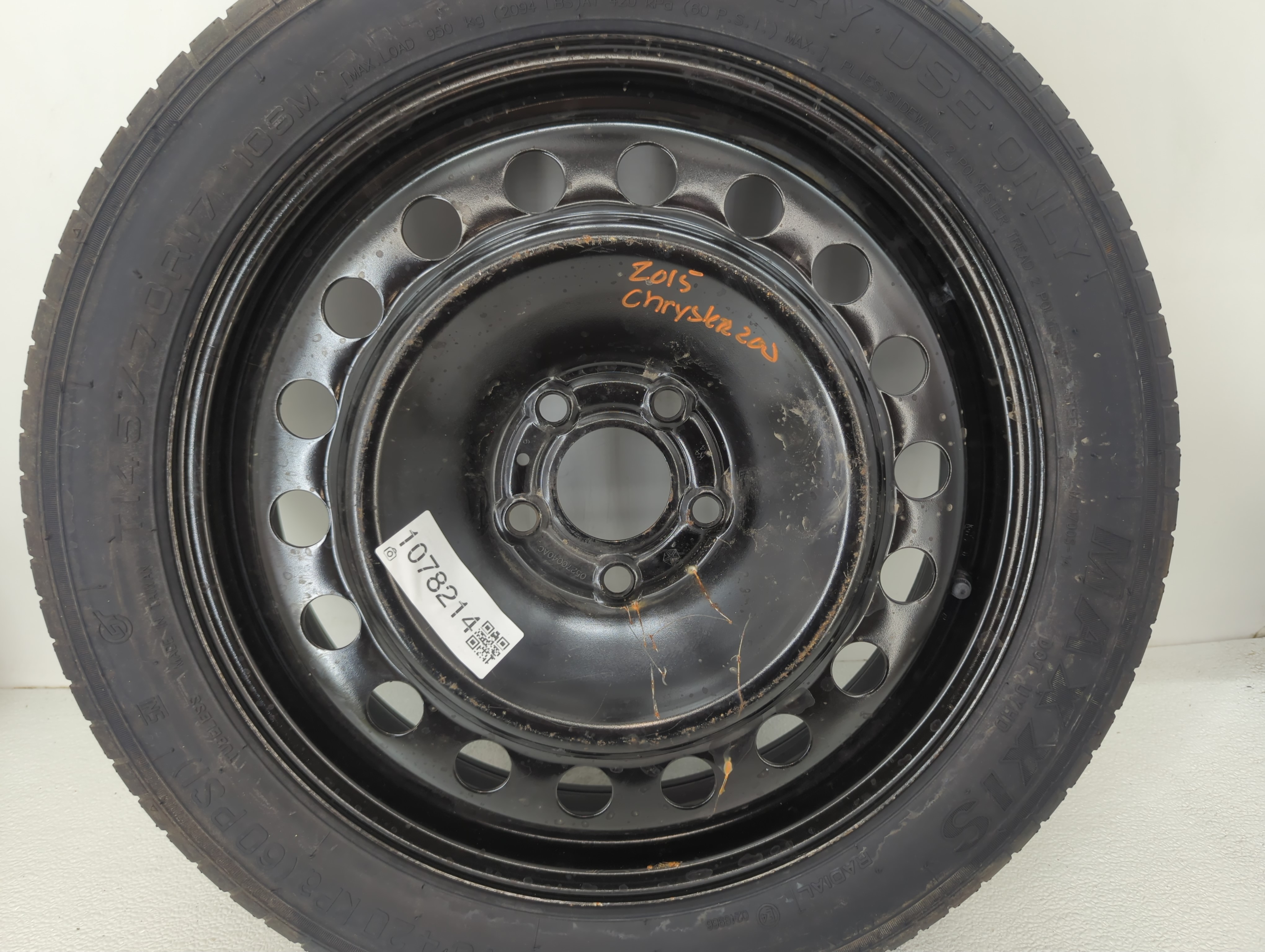 2015-2017 Chrysler 200 Spare Donut Tire Wheel Rim Oem 1078214 - Oemusedautoparts1.com