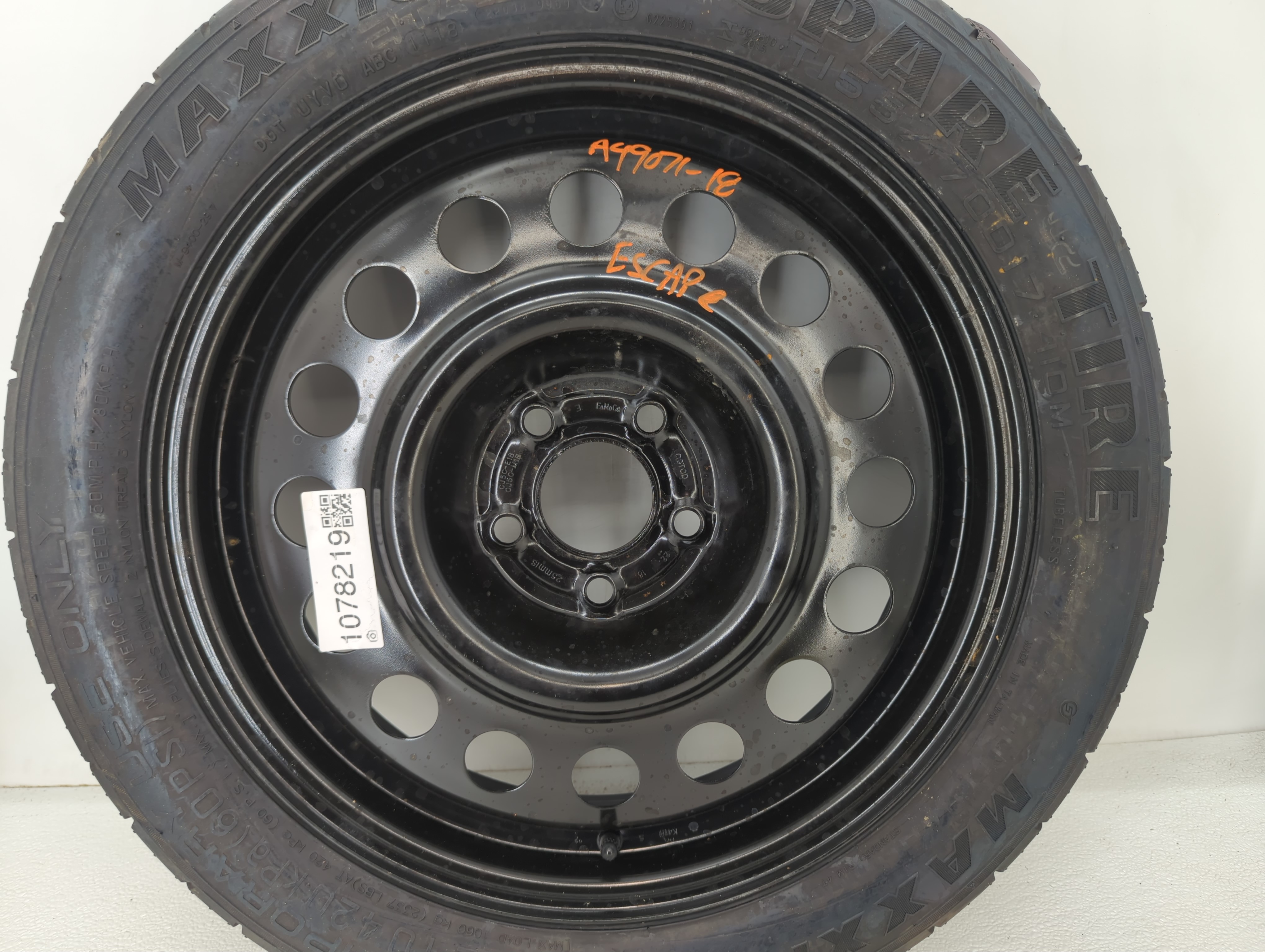 Picture of 2013-2019 Ford Escape Spare Donut Tire Wheel Rim Oem 1078219