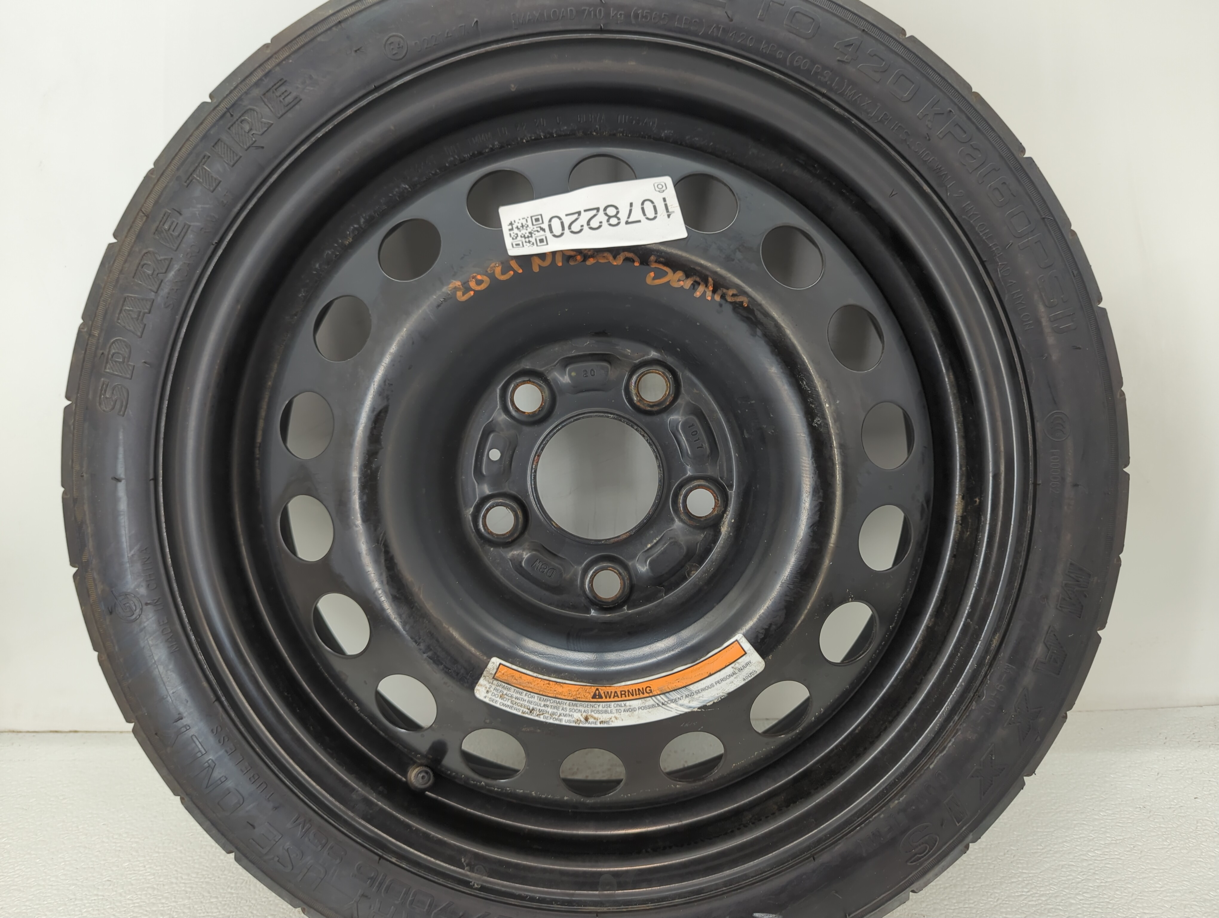 2020-2022 Nissan Sentra Spare Donut Tire Wheel Rim Oem 1078220 - Oemusedautoparts1.com