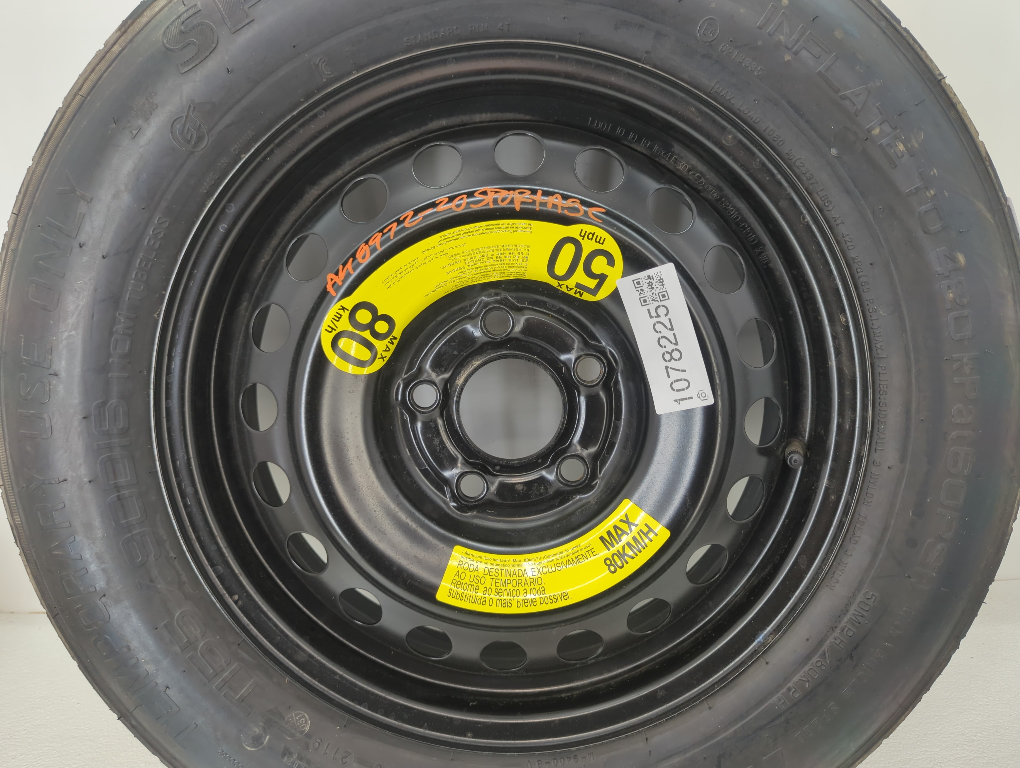 2017-2022 Kia Sportage Spare Donut Tire Wheel Rim Oem 1078225 - Oemusedautoparts1.com