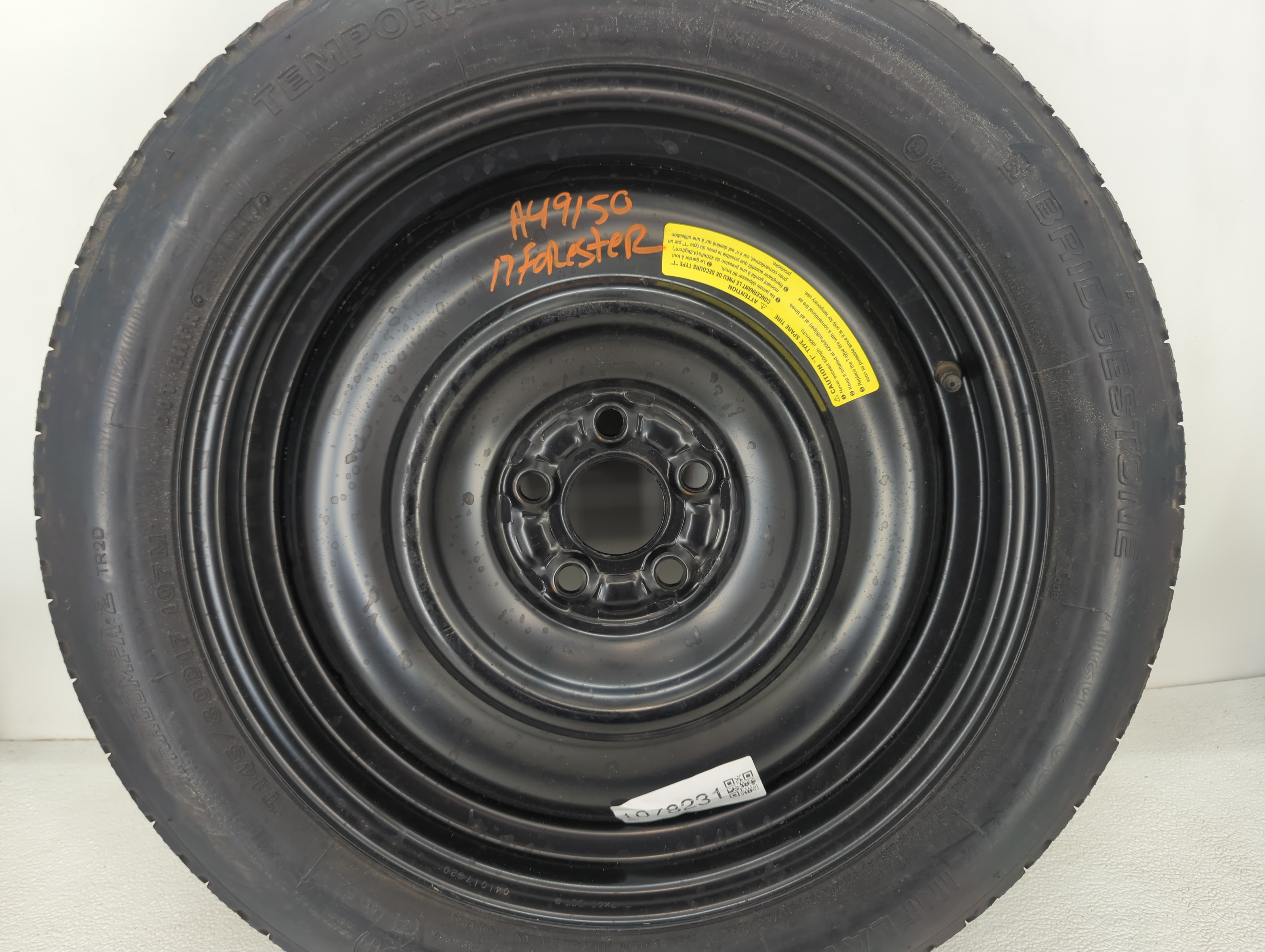 2014-2018 Subaru Forester Spare Donut Tire Wheel Rim Oem 1078231 - Oemusedautoparts1.com