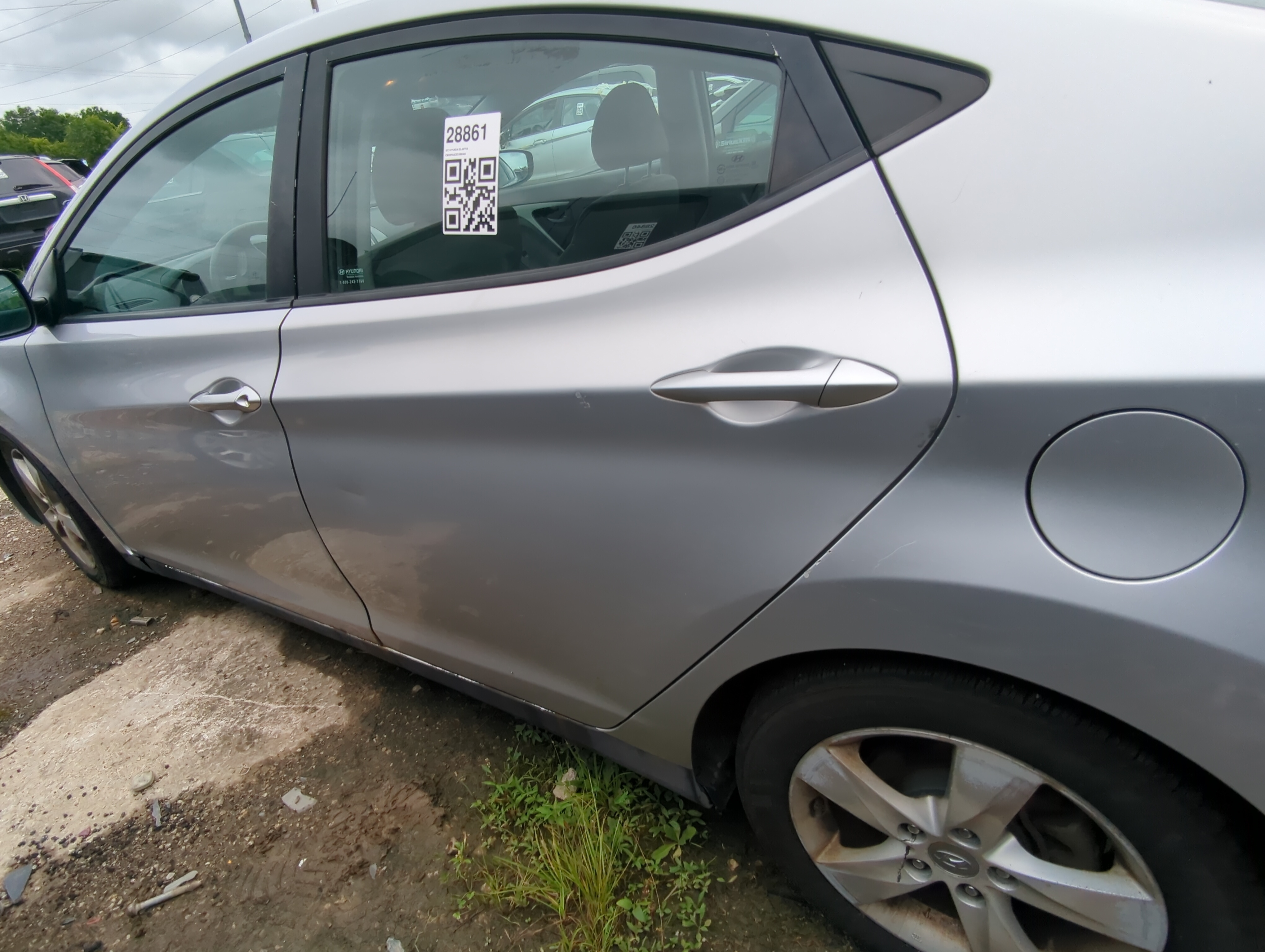 2011-2016 Hyundai Elantra Driver Rear Door Oem 1084028 - Oemusedautoparts1.com