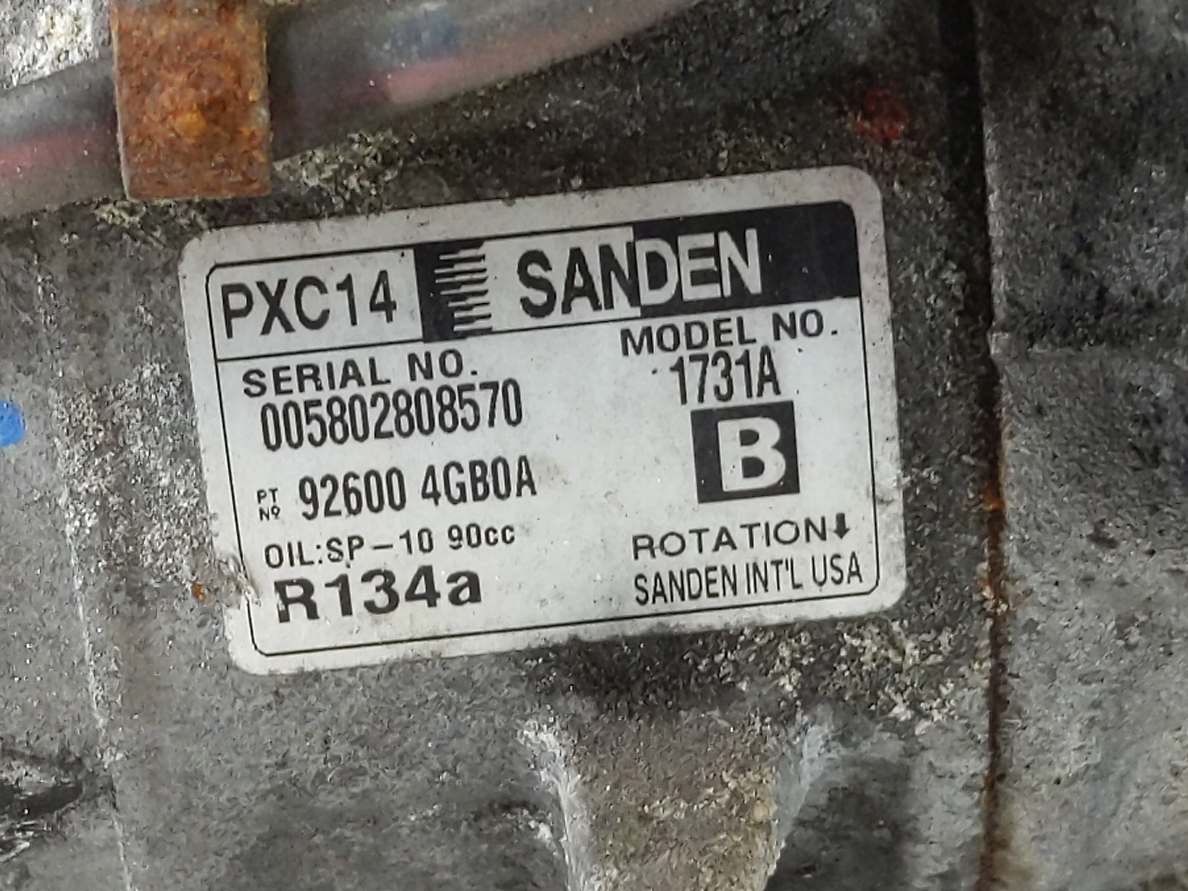 Picture of 2014-2015 Infiniti Q50 Air Conditioning A/c Ac Compressor Oem 1088587