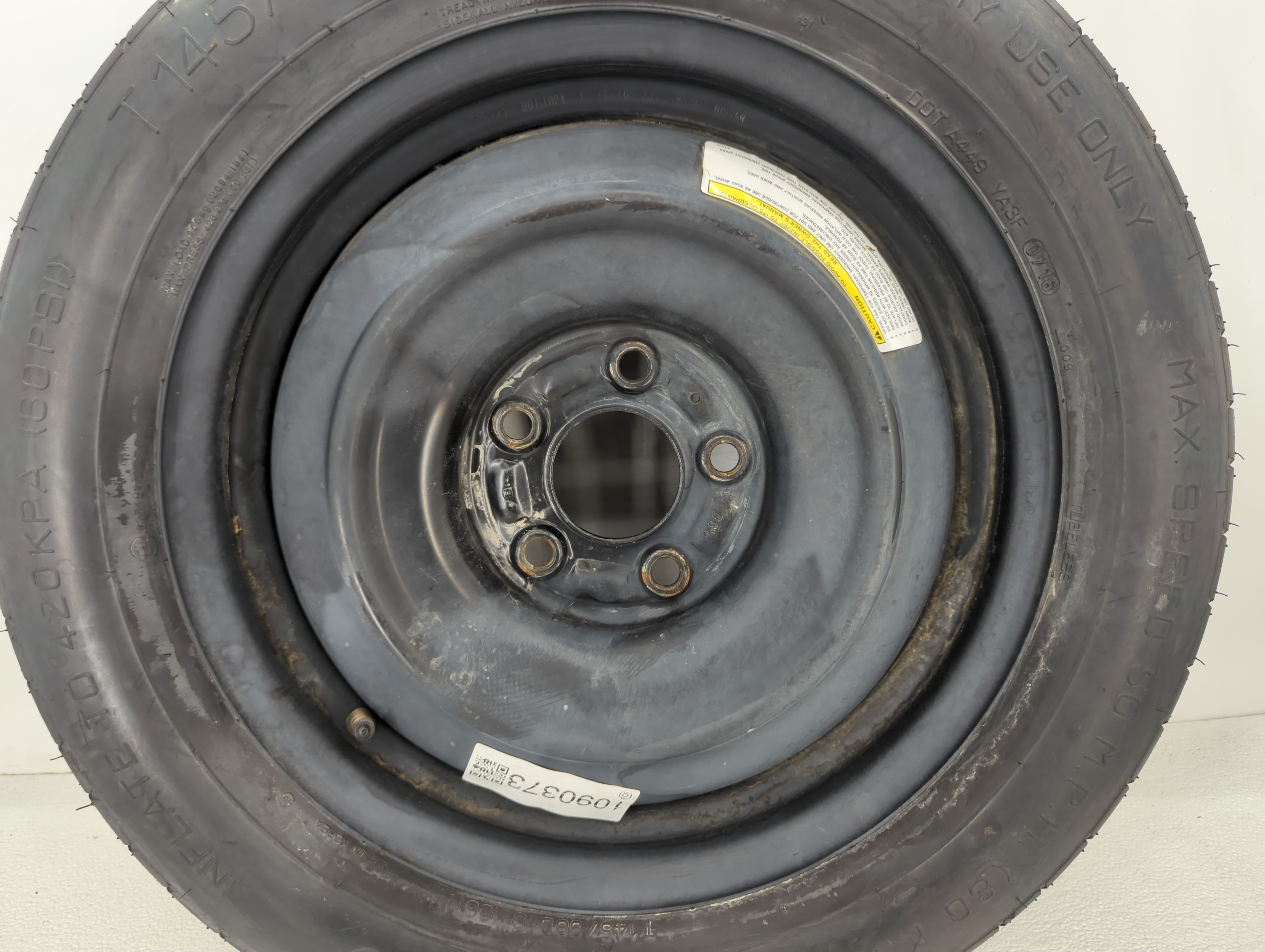 Picture of 2010-2020 Nissan Rogue Spare Donut Tire Wheel Rim Oem 1090373