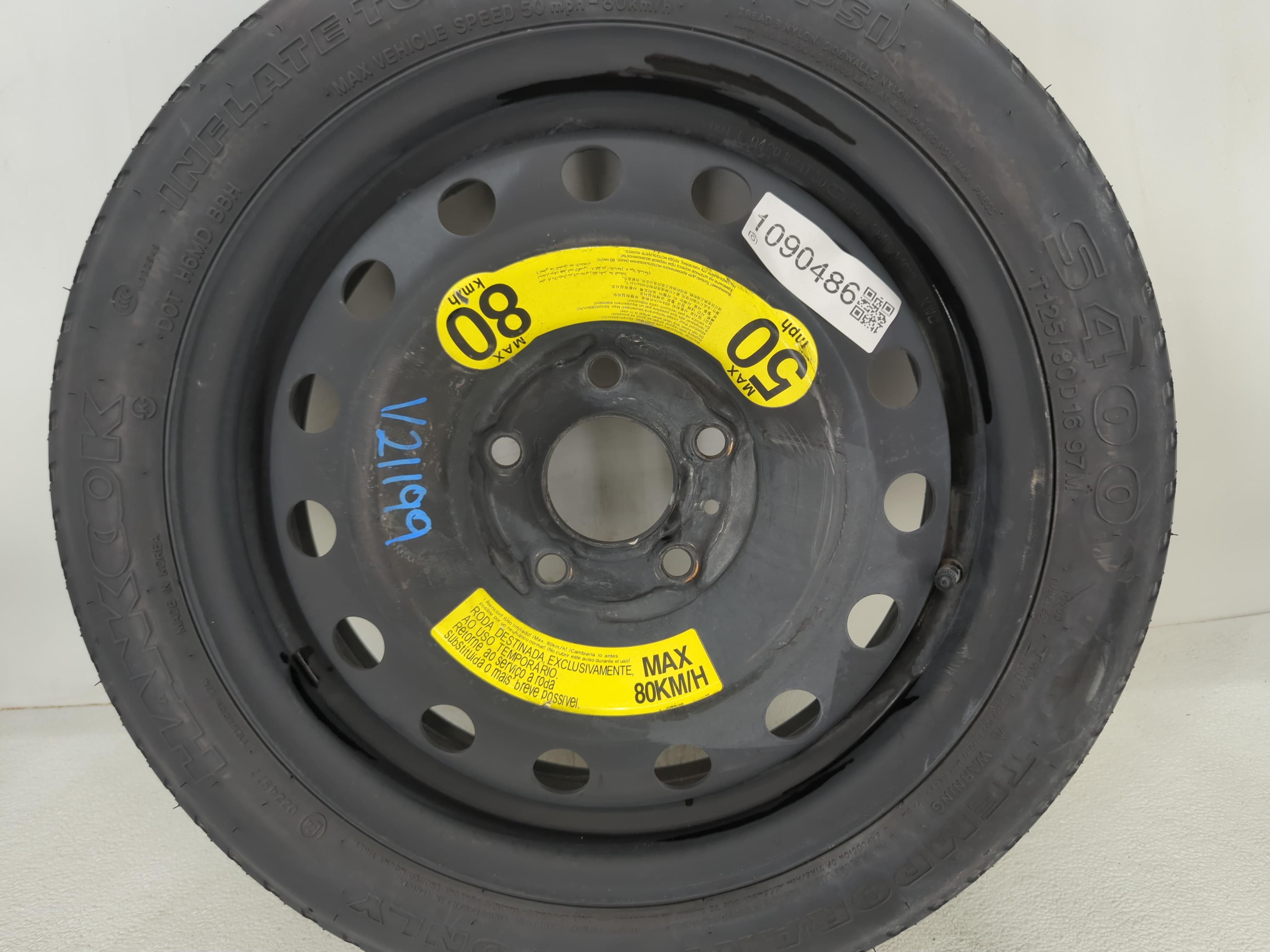 Picture of 2018-2022 Hyundai Kona Spare Donut Tire Wheel Rim Oem 1090486