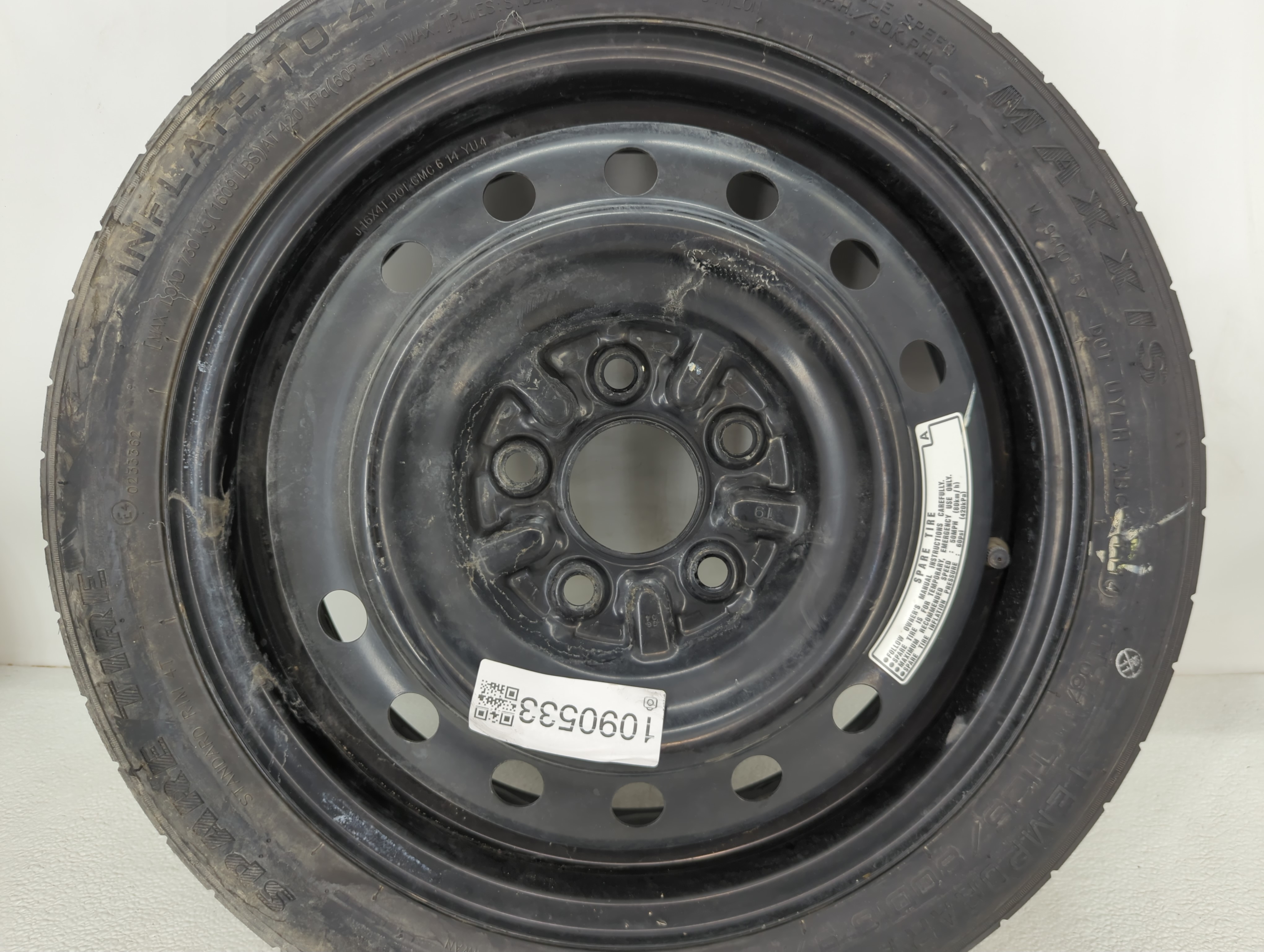2013-2022 Honda Accord Spare Donut Tire Wheel Rim Oem 1090533 - Oemusedautoparts1.com
