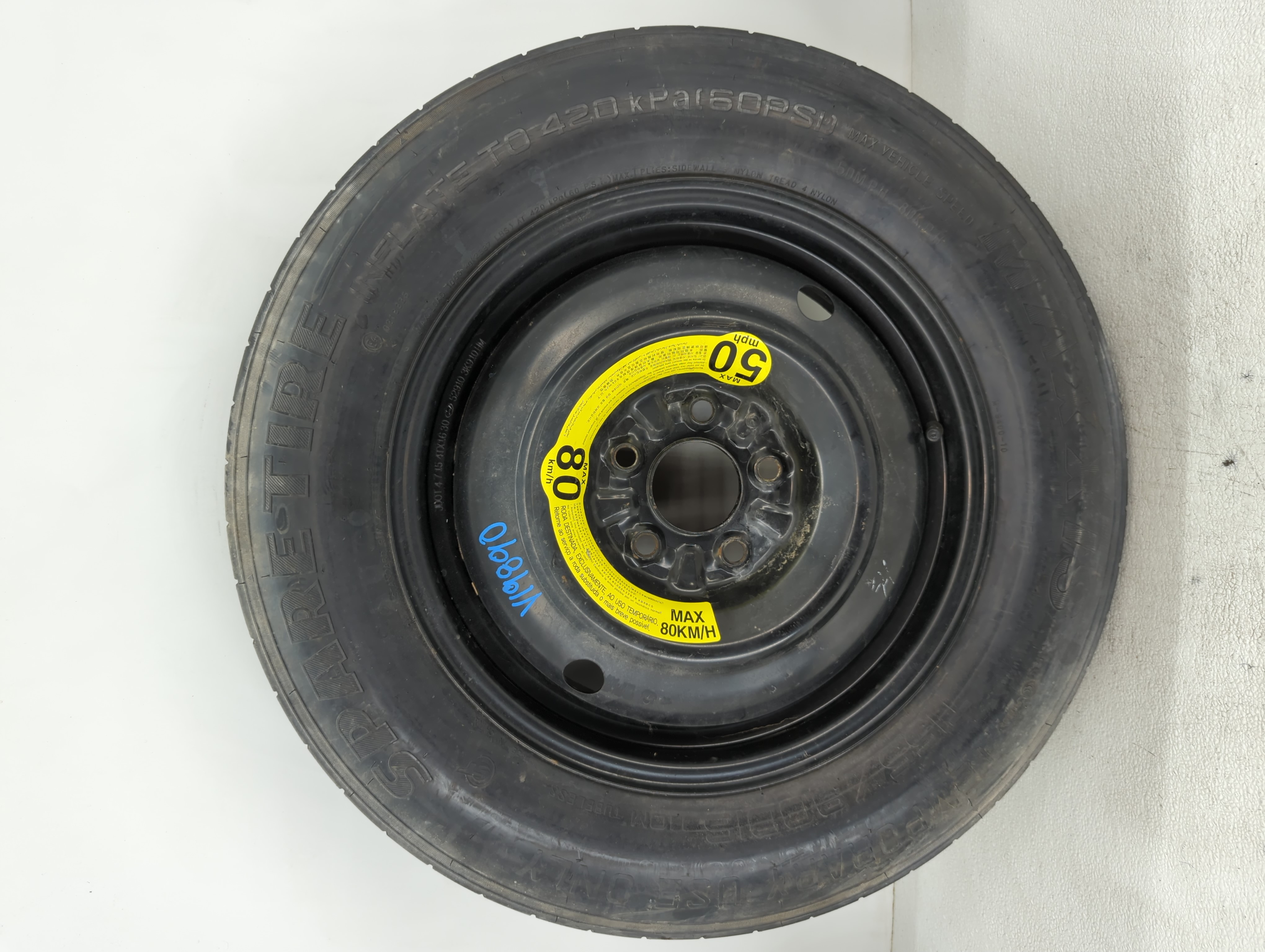 2006-2015 Hyundai Tucson Spare Donut Tire Wheel Rim Oem 1090599 - Oemusedautoparts1.com