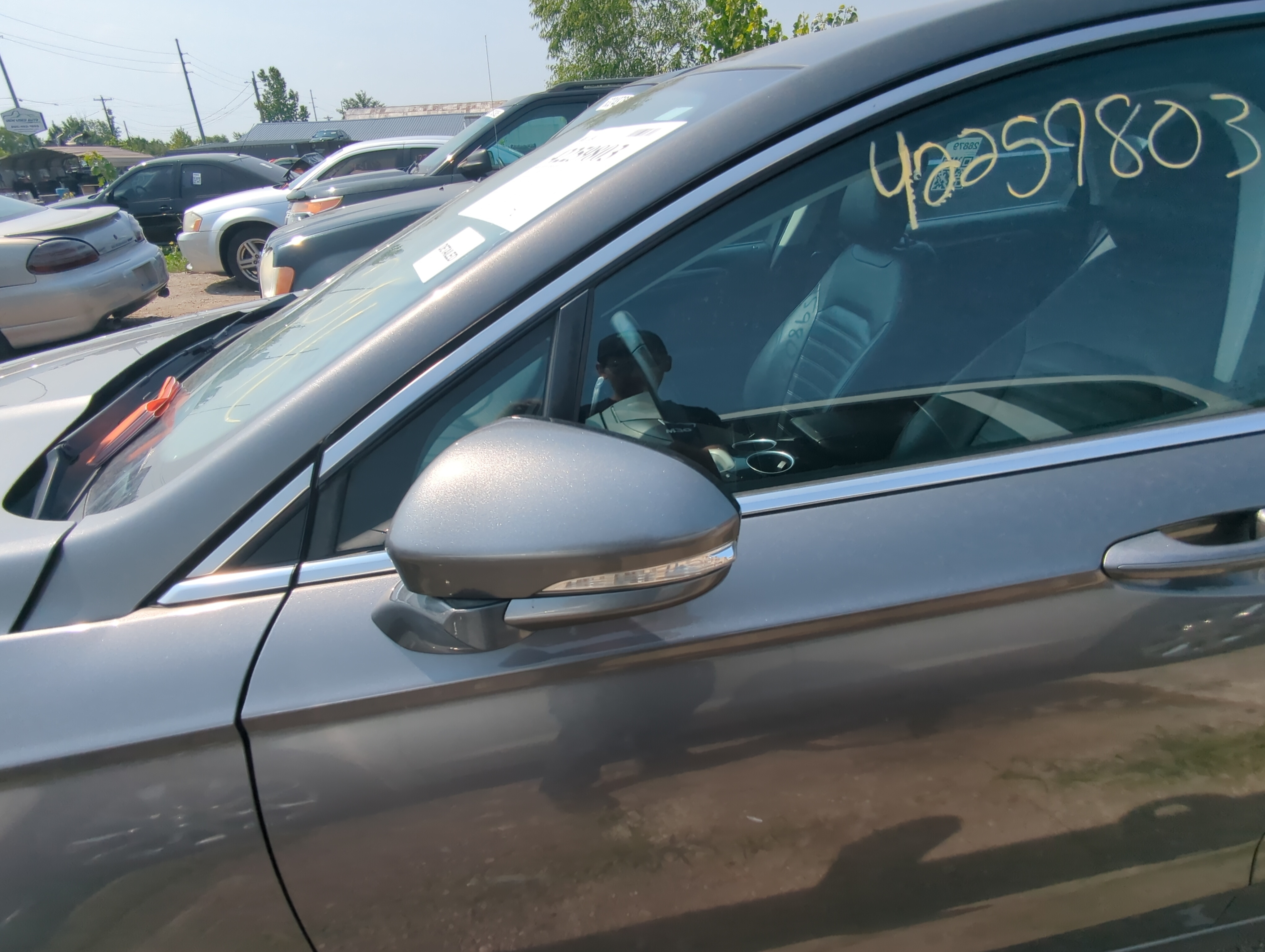 2013-2014 Ford Fusion Driver Left Side View Power Door Mirror Dark Grey 1090731 - Oemusedautoparts1.com