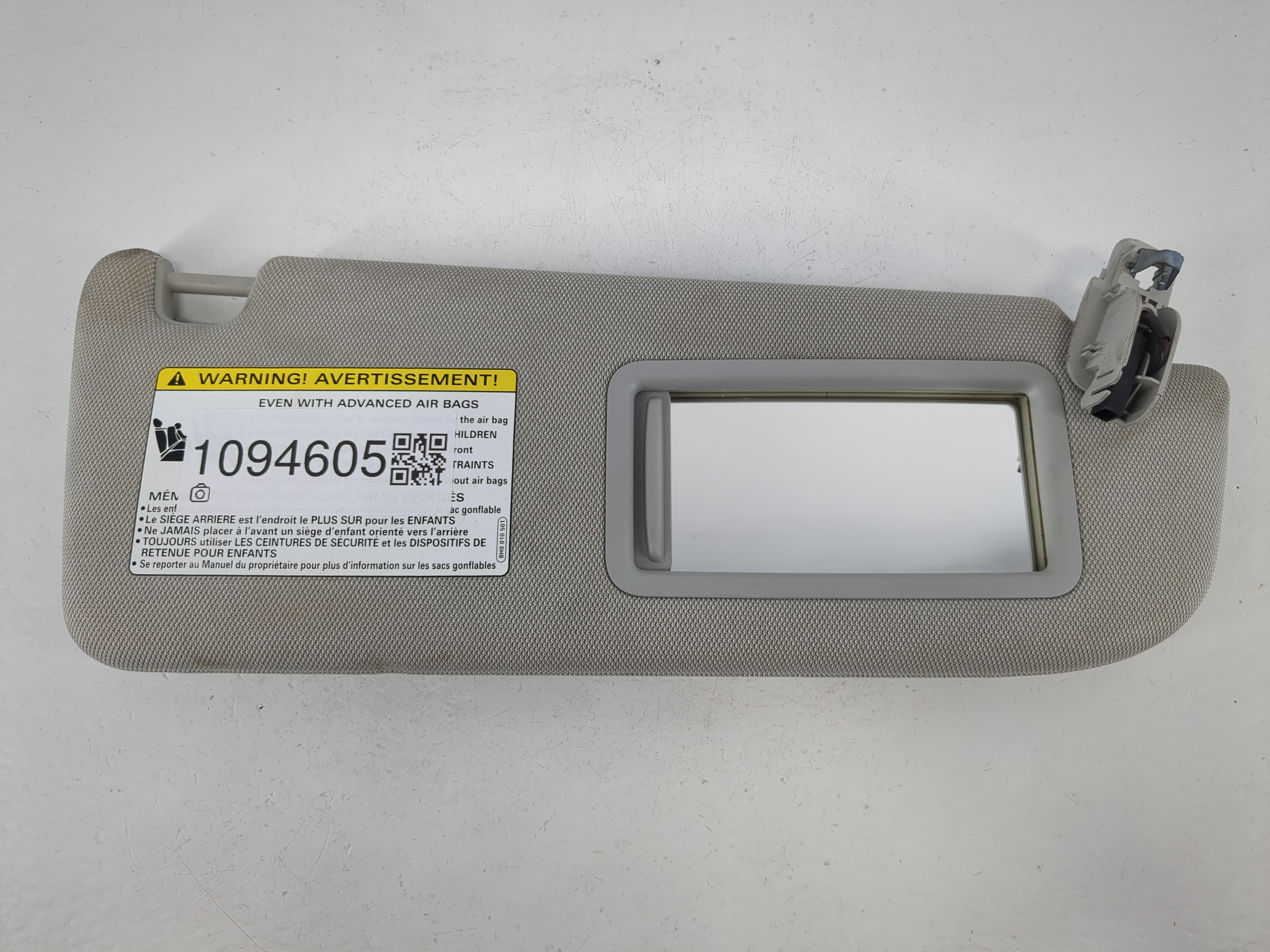 2012-2015 Audi A6 Passenger Sun Visor Mirror Right Sunvisor Light Gray 1094605 - Oemusedautoparts1.com