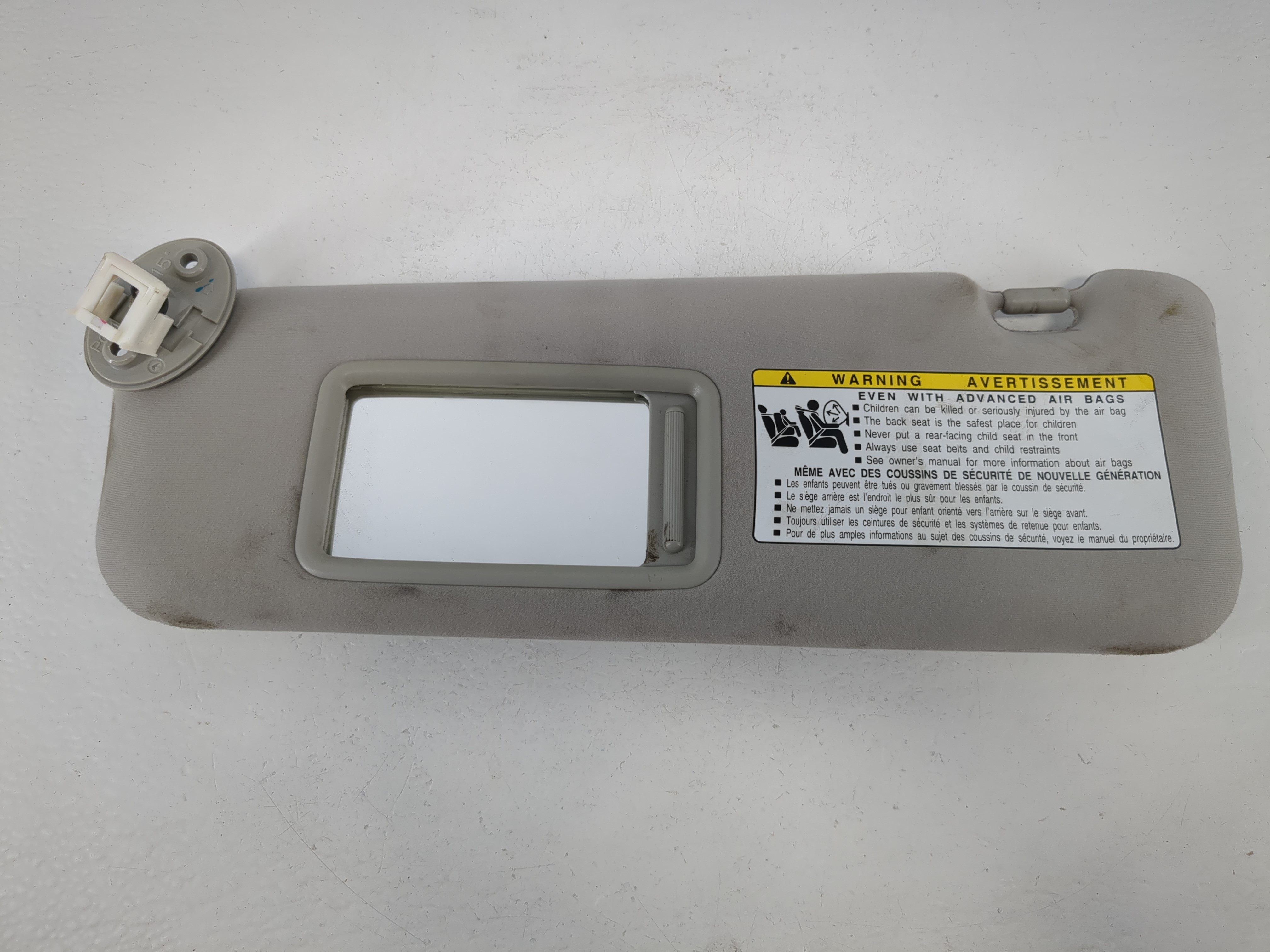 2007-2009 Lexus Es350 Driver Sun Visor Mirror Left Sunvisor Pale Grey 1095140 - Oemusedautoparts1.com
