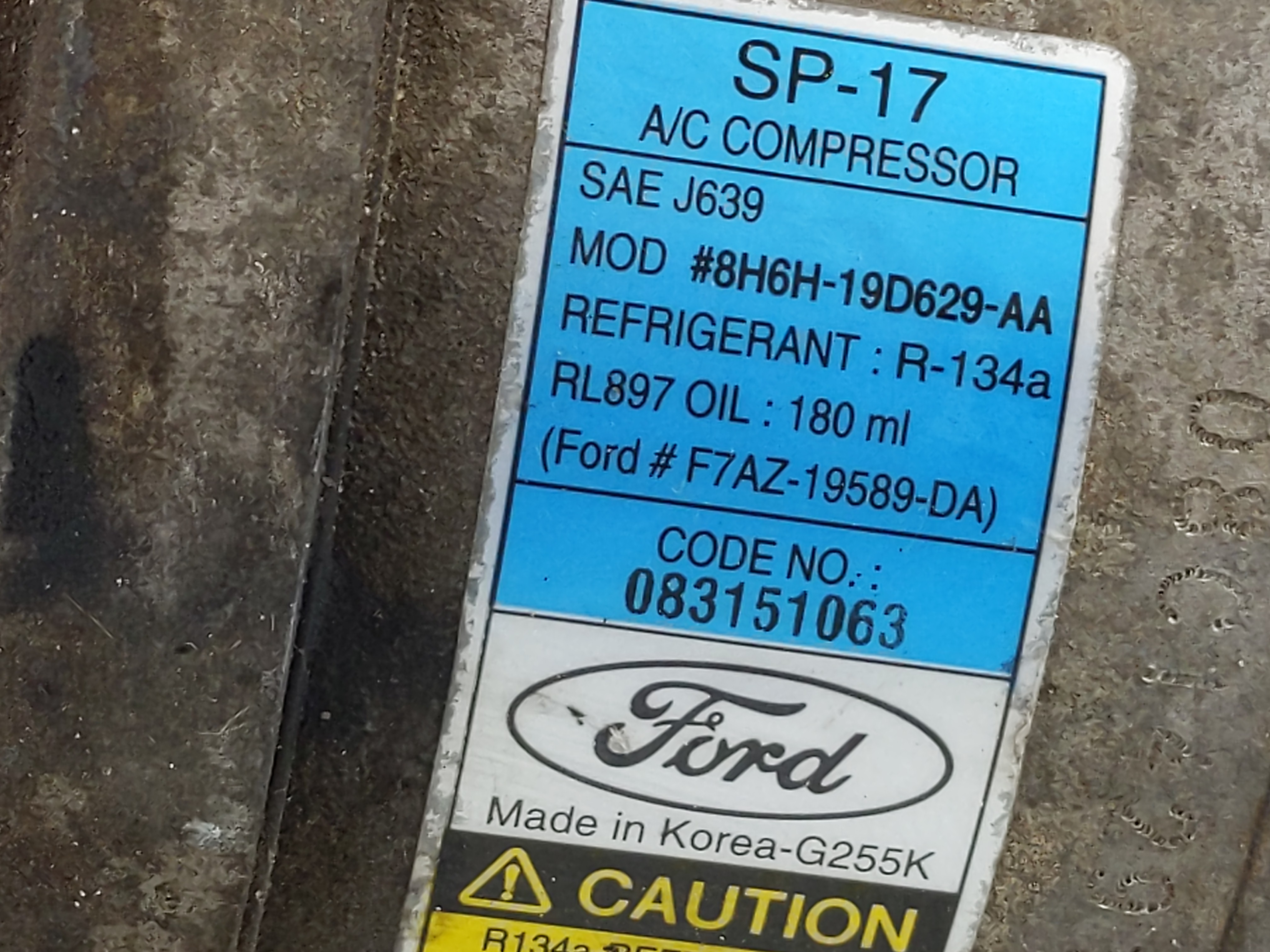 2007-2012 Lincoln Mkz Air Conditioning A/c Ac Compressor Oem 1101178 - Oemusedautoparts1.com