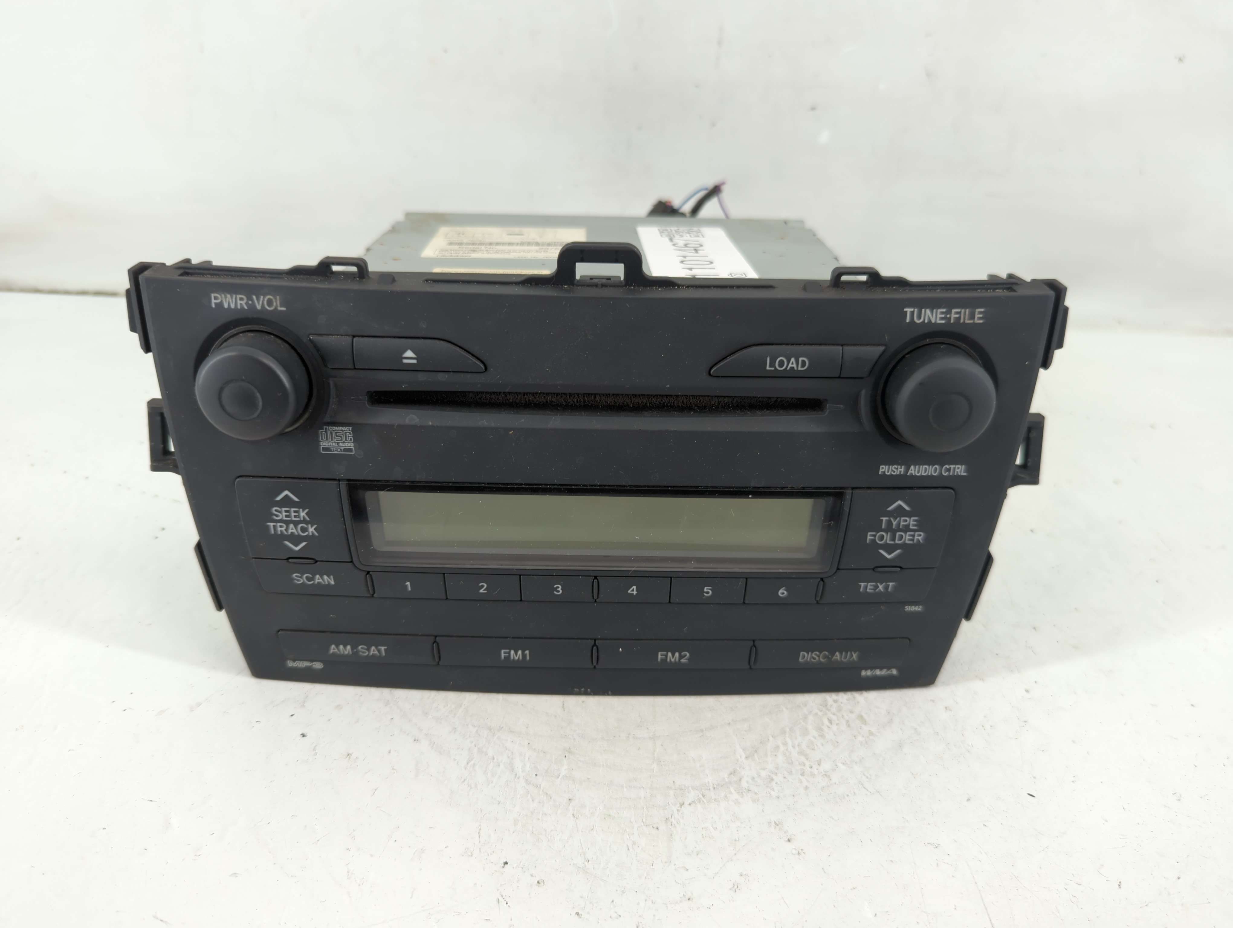2009-2009 Toyota Corolla Am Fm Cd Player Radio Receiver 1101467 - Oemusedautoparts1.com