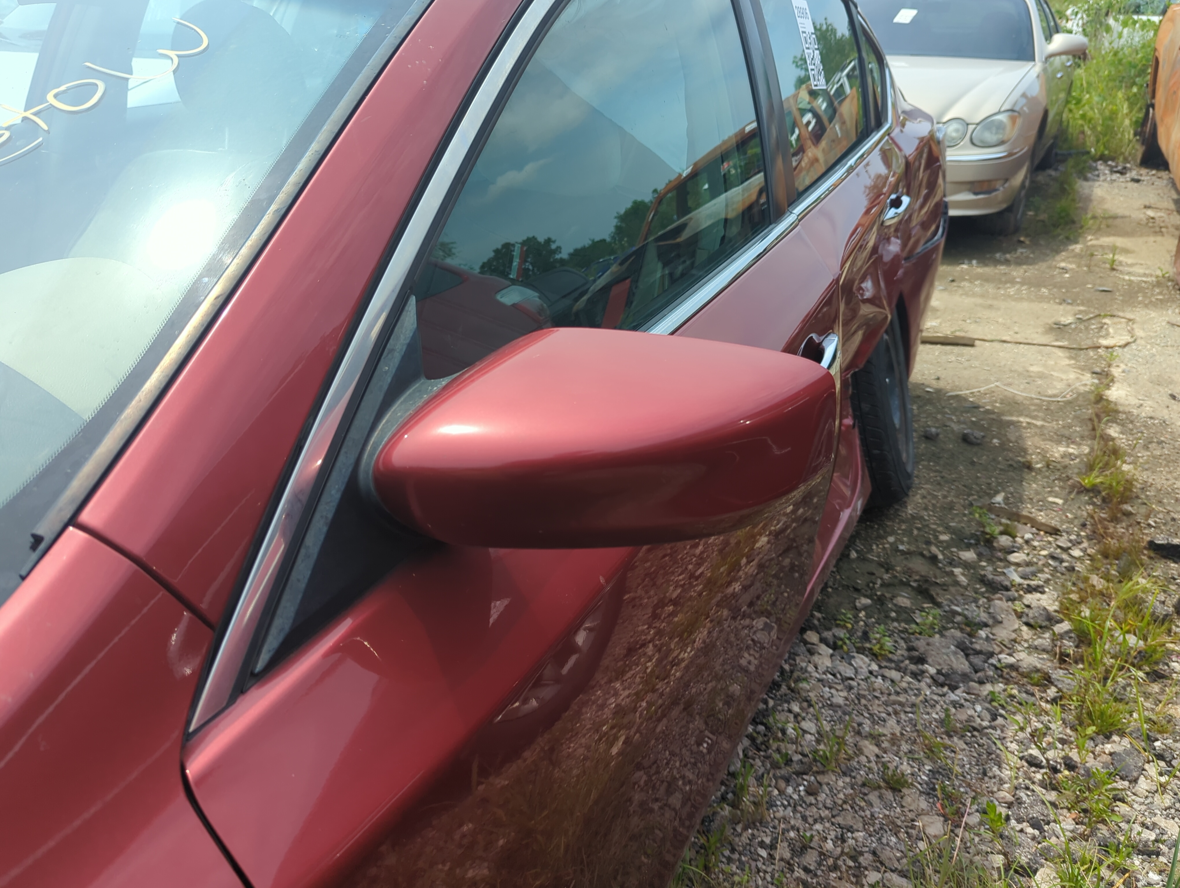 2013-2018 Nissan Altima Driver Left Side View Power Door Mirror Red 1107146 - Oemusedautoparts1.com