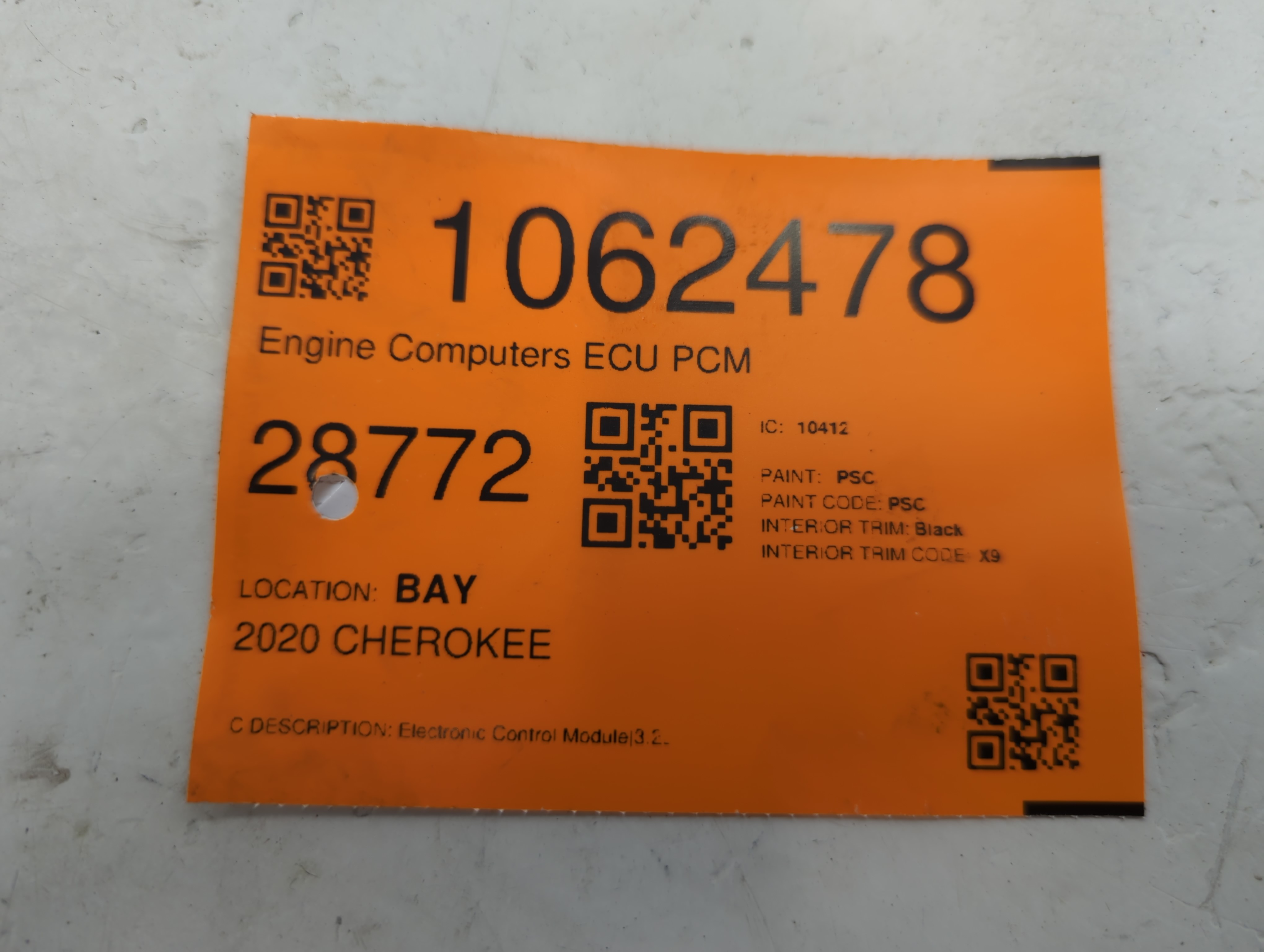 2019-2021 Jeep Cherokee Engine Control Computer Ecu Pcm Ecm Pcu Oem 1116109 - Oemusedautoparts1.com