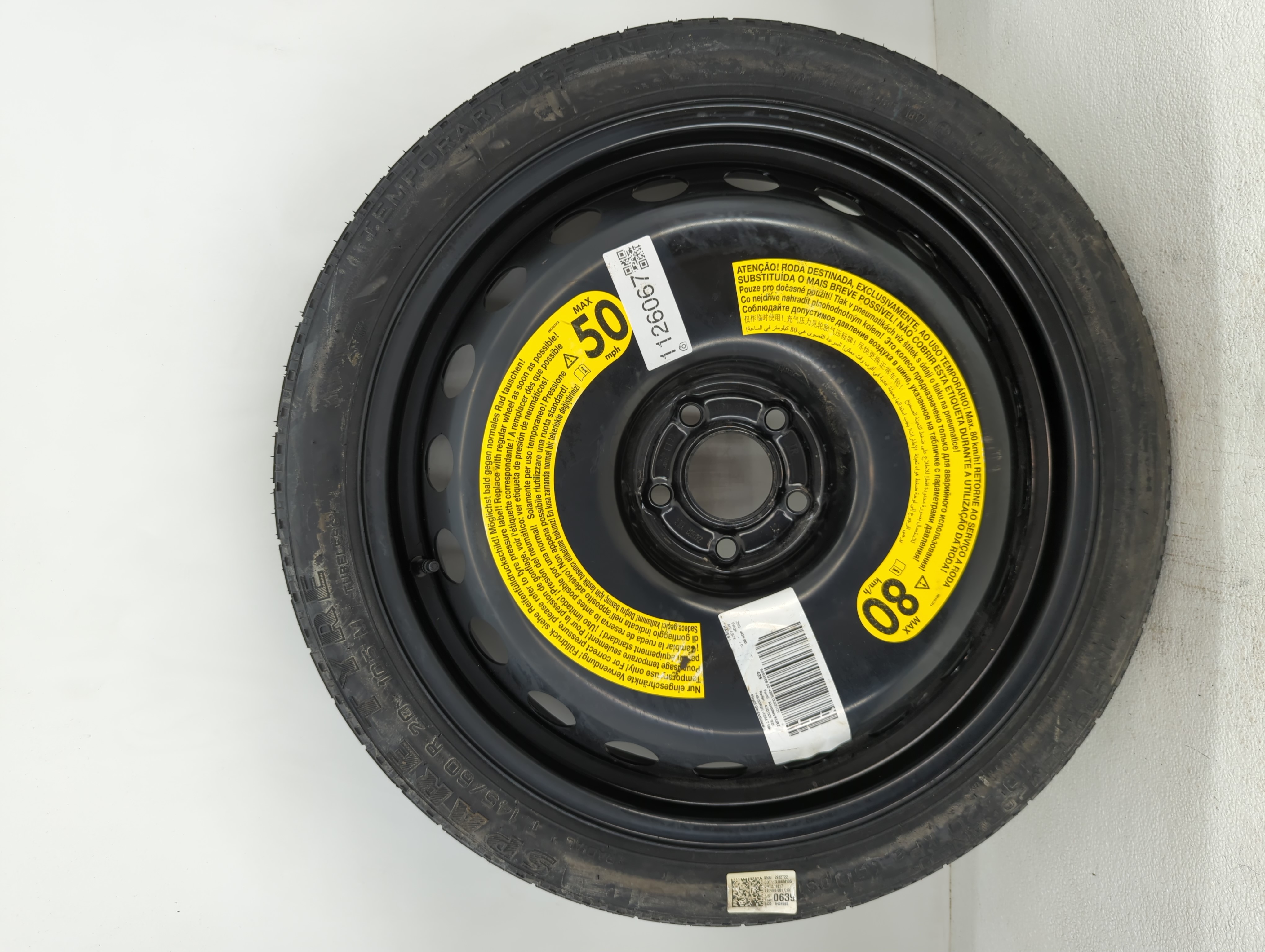 Picture of 2012-2018 Audi A6 Spare Donut Tire Wheel Rim Oem 1126067