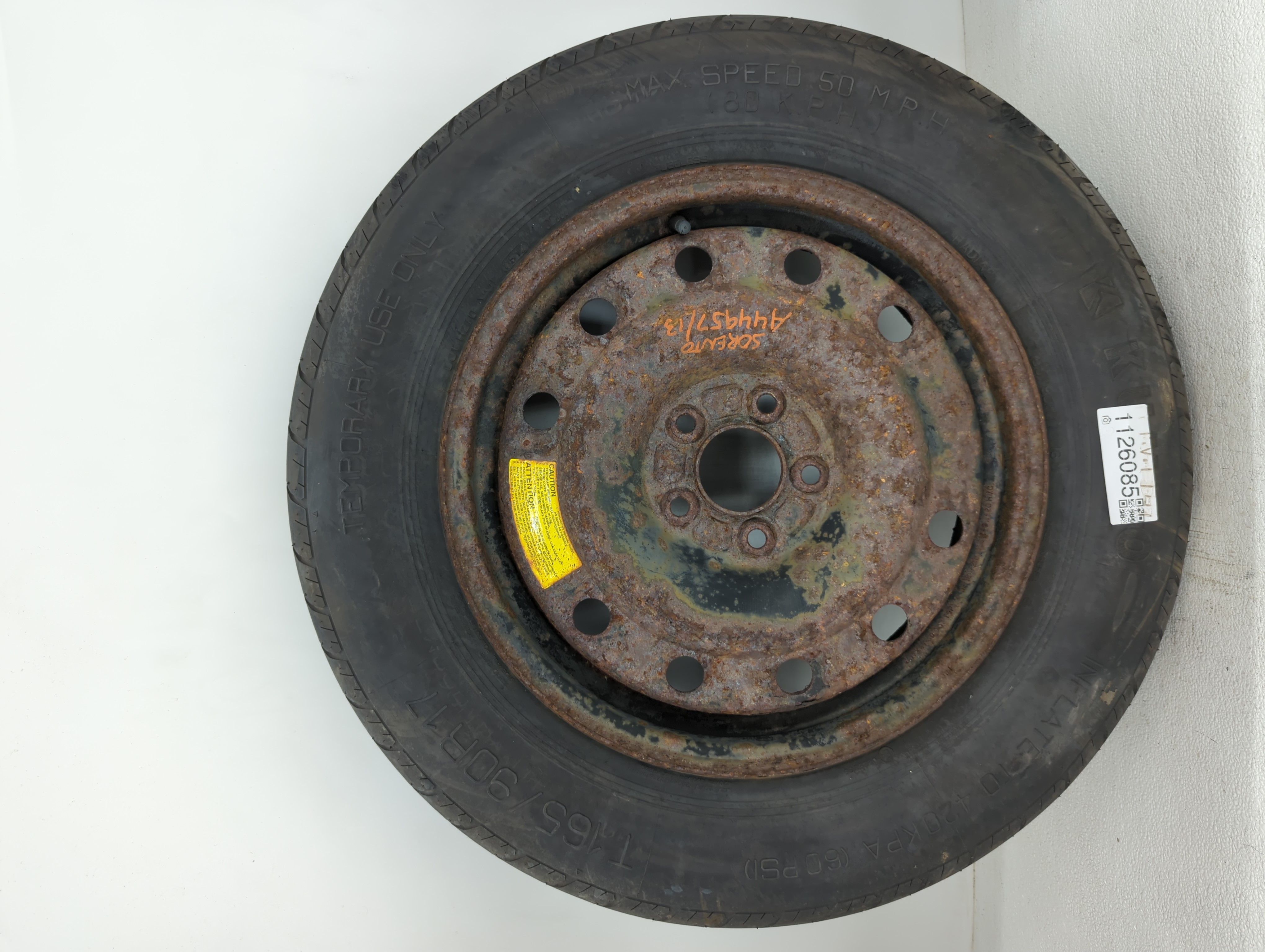 2011-2020 Kia Sorento Spare Donut Tire Wheel Rim Oem 1126085 - Oemusedautoparts1.com