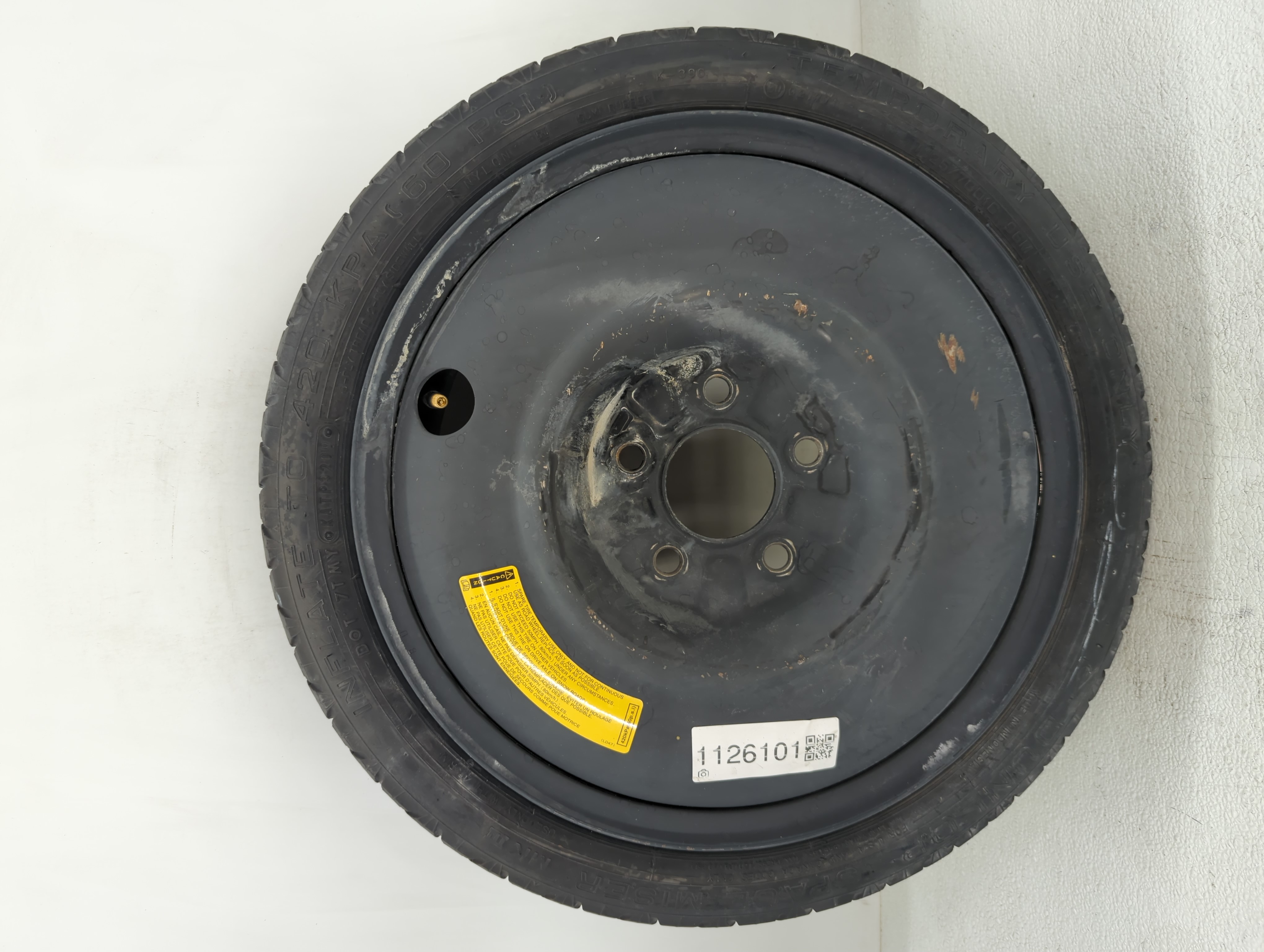 2015-2022 Hyundai Sonata Spare Donut Tire Wheel Rim Oem 1126101 - Oemusedautoparts1.com
