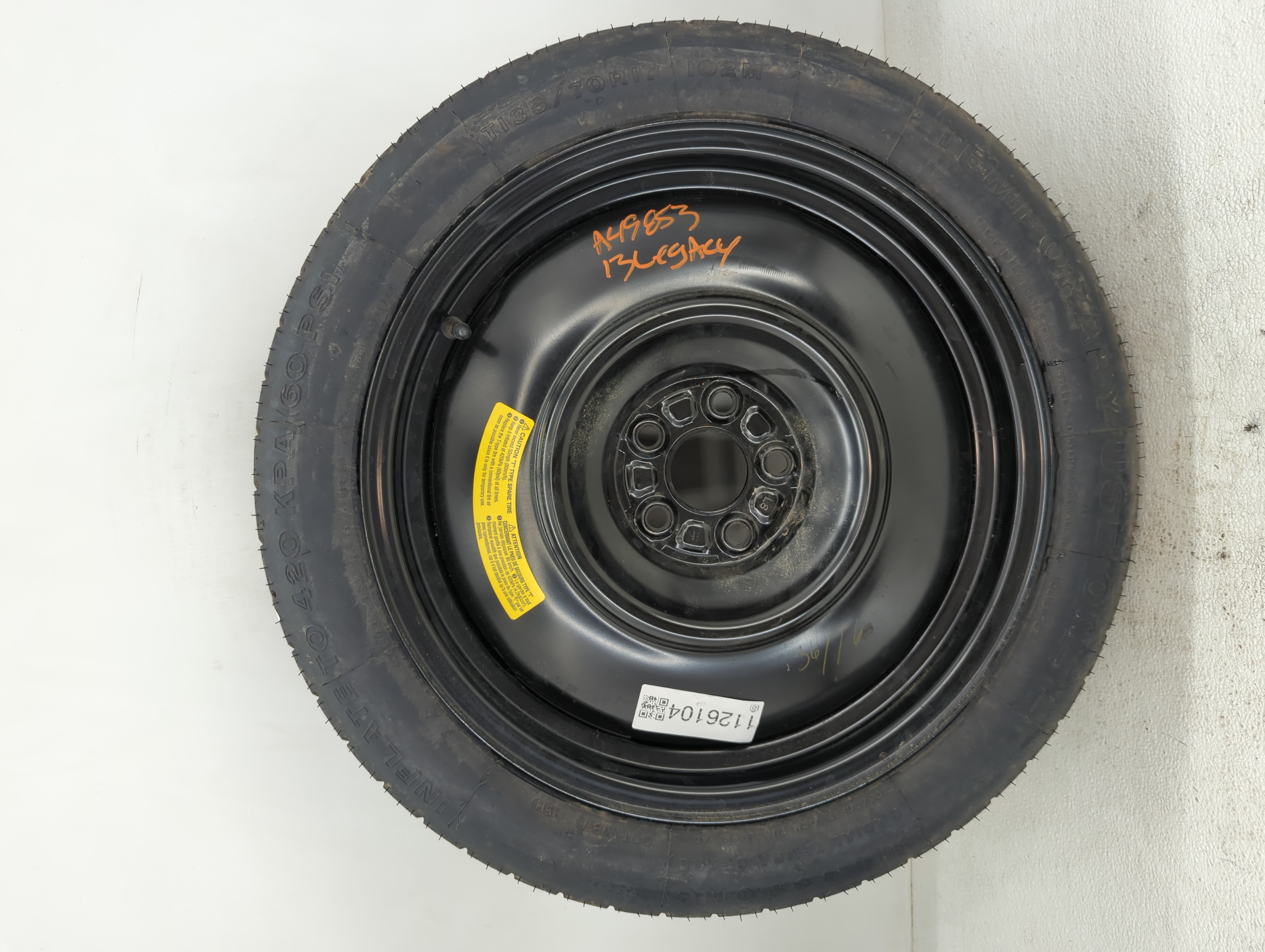 2012-2016 Bmw 328i Spare Donut Tire Wheel Rim Oem 1126104 - Oemusedautoparts1.com