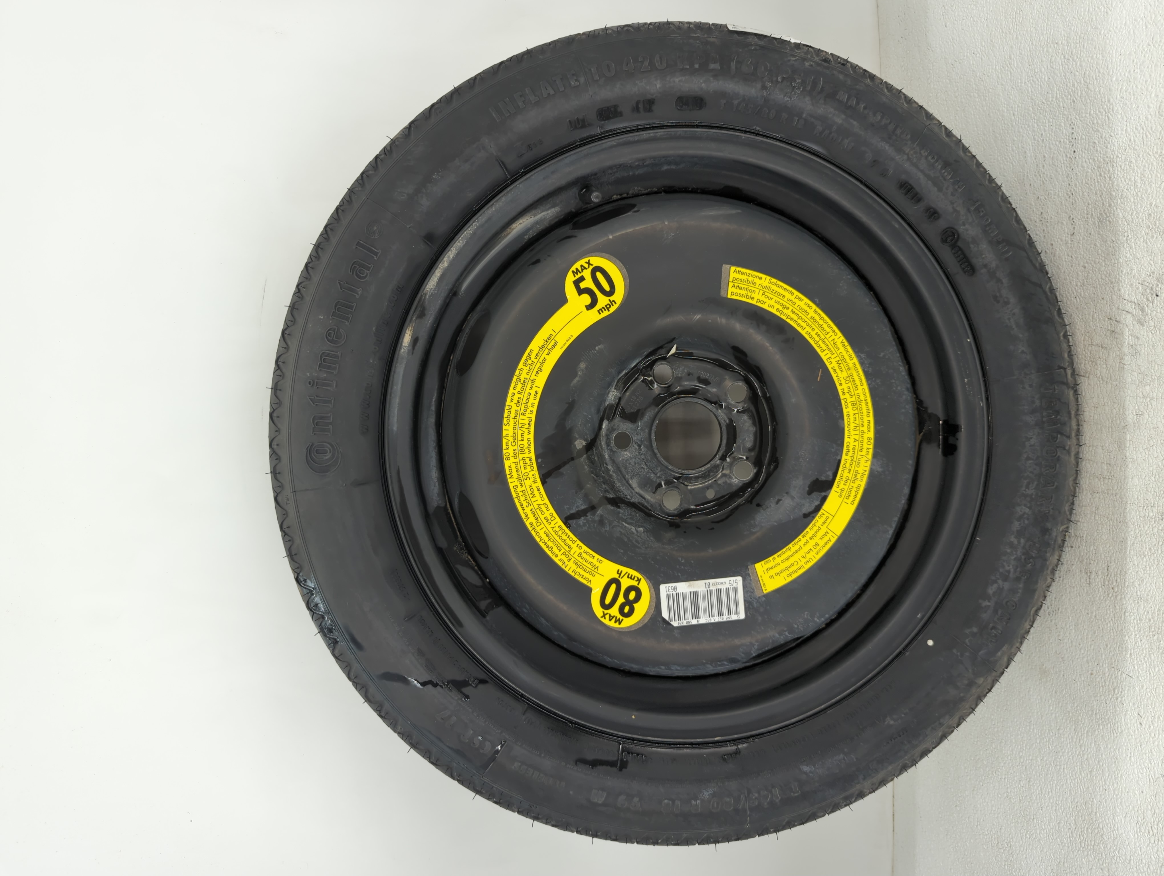 Picture of 2009-2017 Volkswagen Tiguan Spare Donut Tire Wheel Rim Oem 1126113