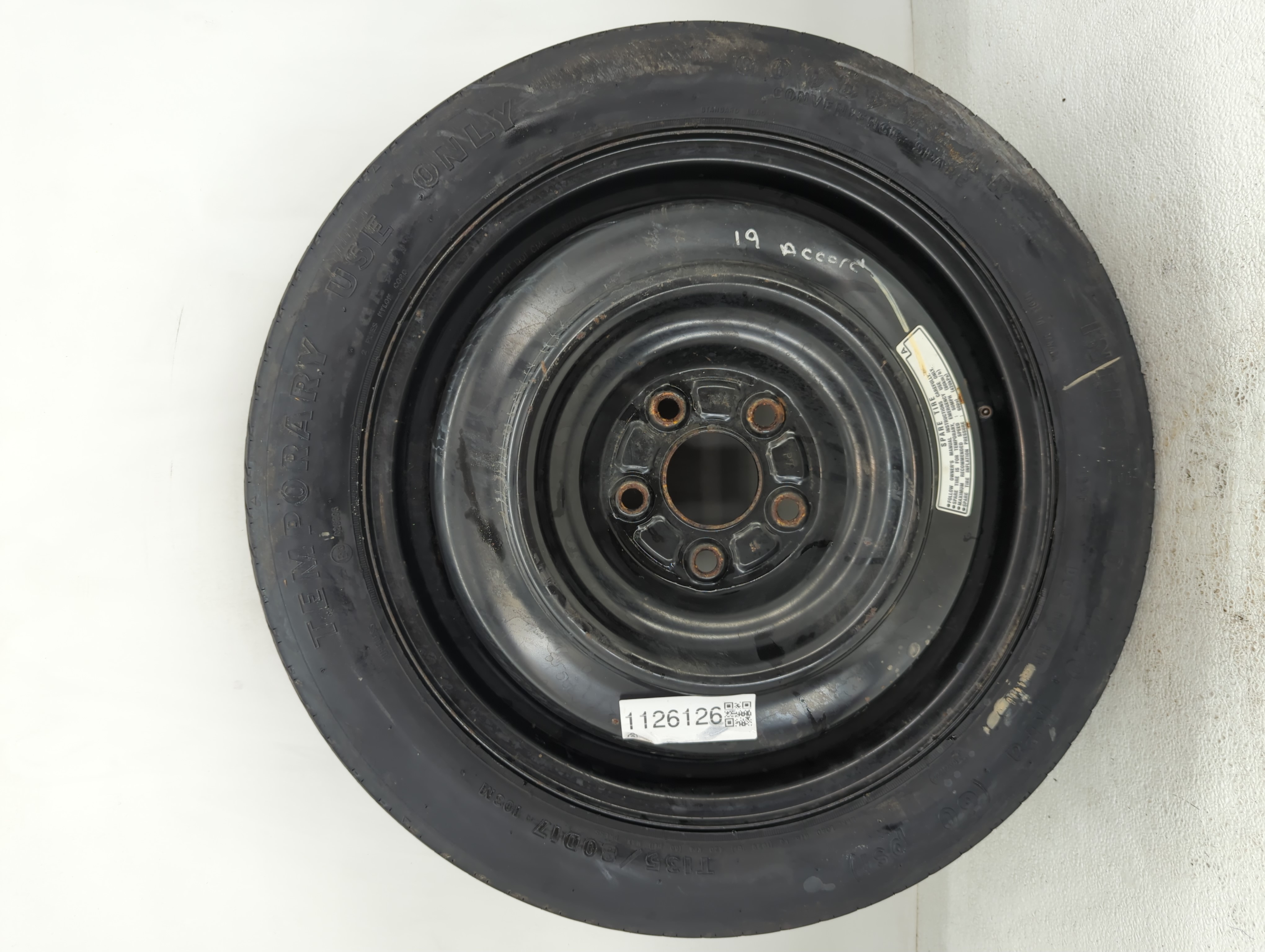 2018-2022 Hyundai Accent Spare Donut Tire Wheel Rim Oem 1126126 - Oemusedautoparts1.com