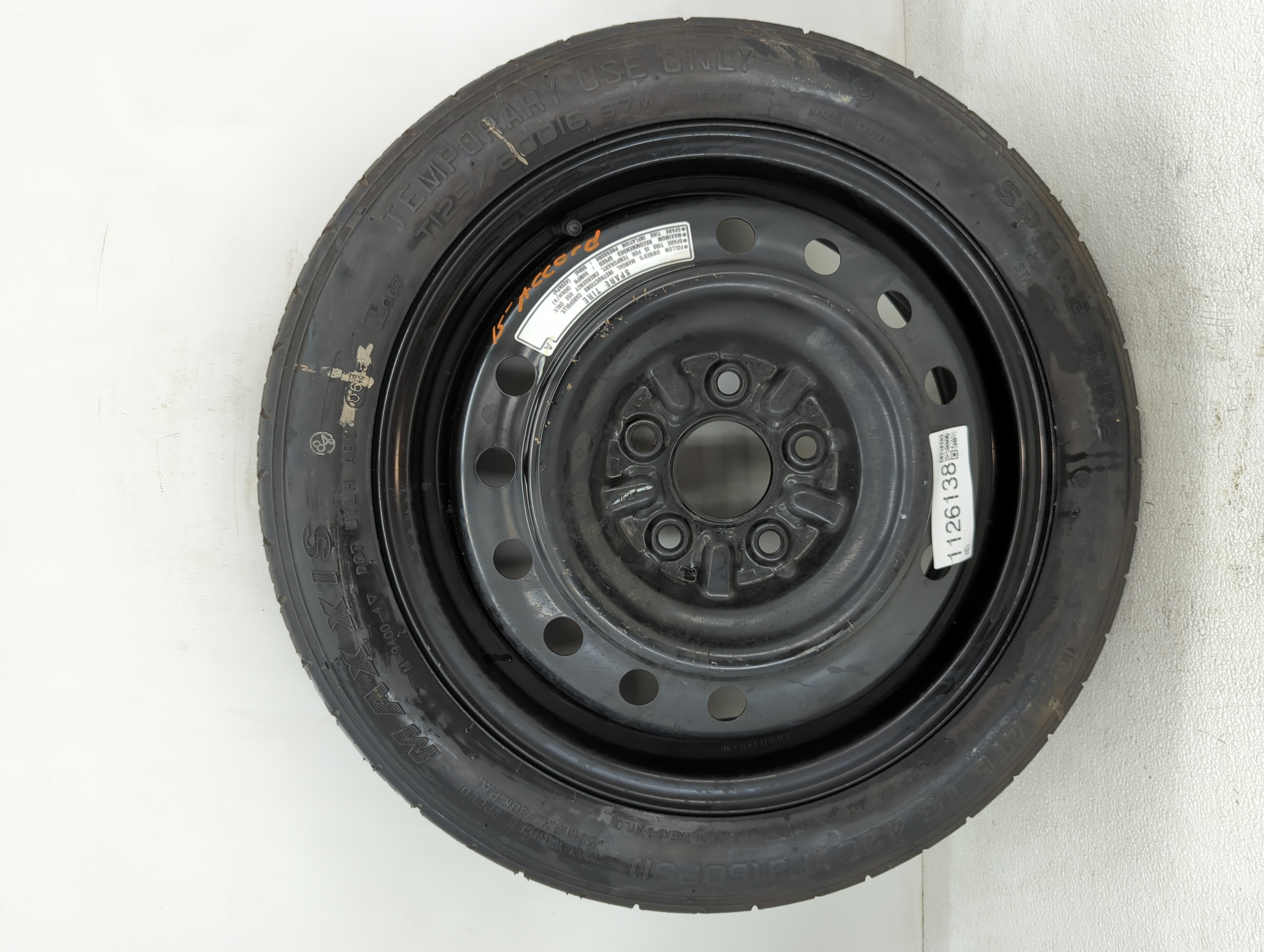 2013-2022 Honda Accord Spare Donut Tire Wheel Rim Oem 1126138 - Oemusedautoparts1.com