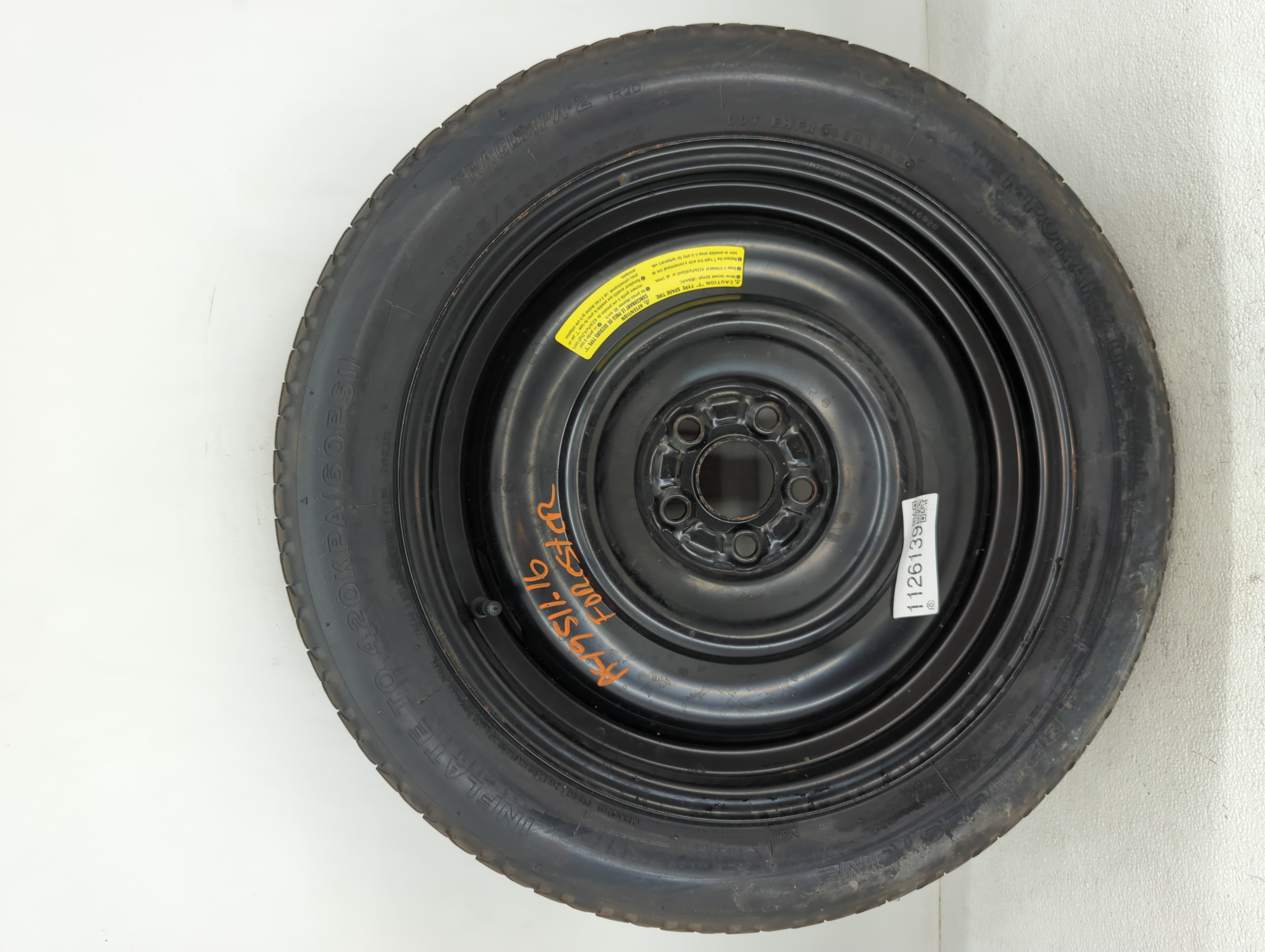 Picture of 2014-2018 Subaru Forester Spare Donut Tire Wheel Rim Oem 1126139