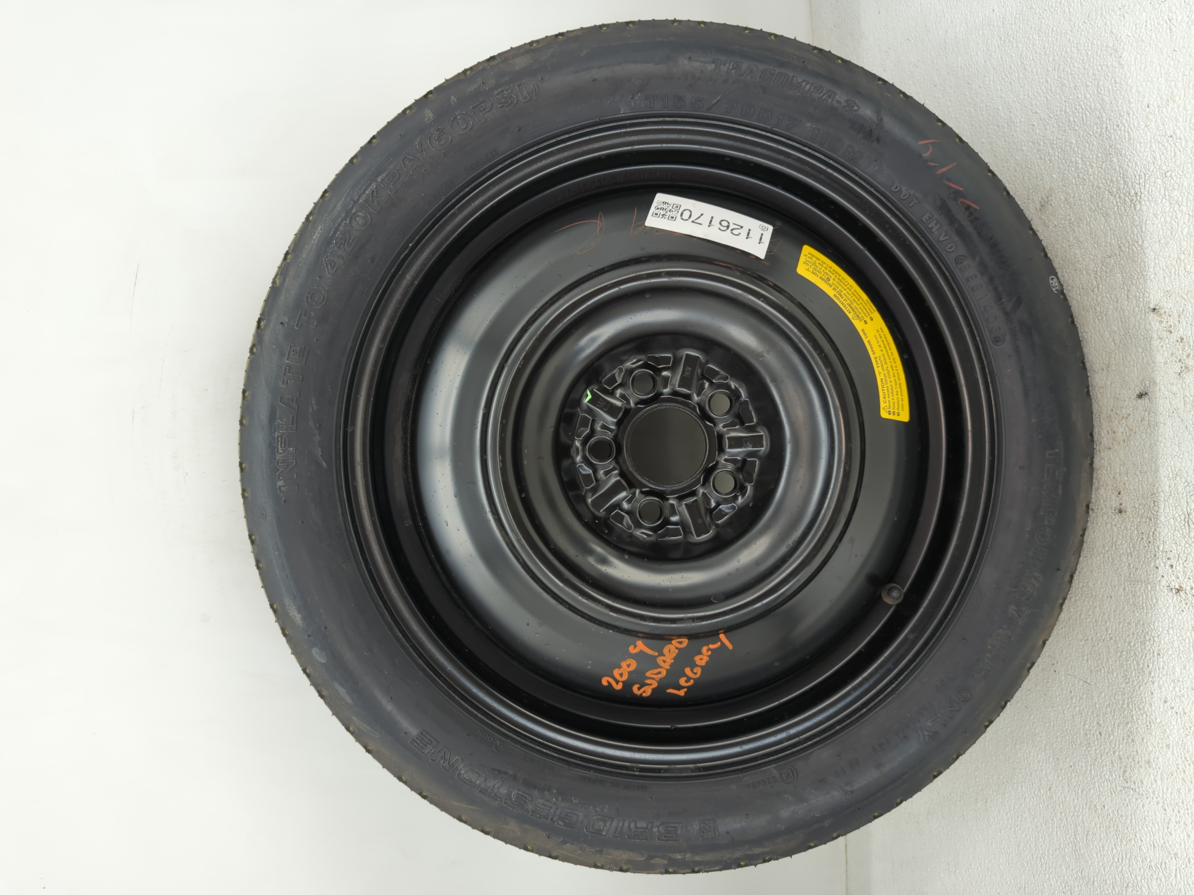 2005-2009 Subaru Legacy Spare Donut Tire Wheel Rim Oem 1126170 - Oemusedautoparts1.com