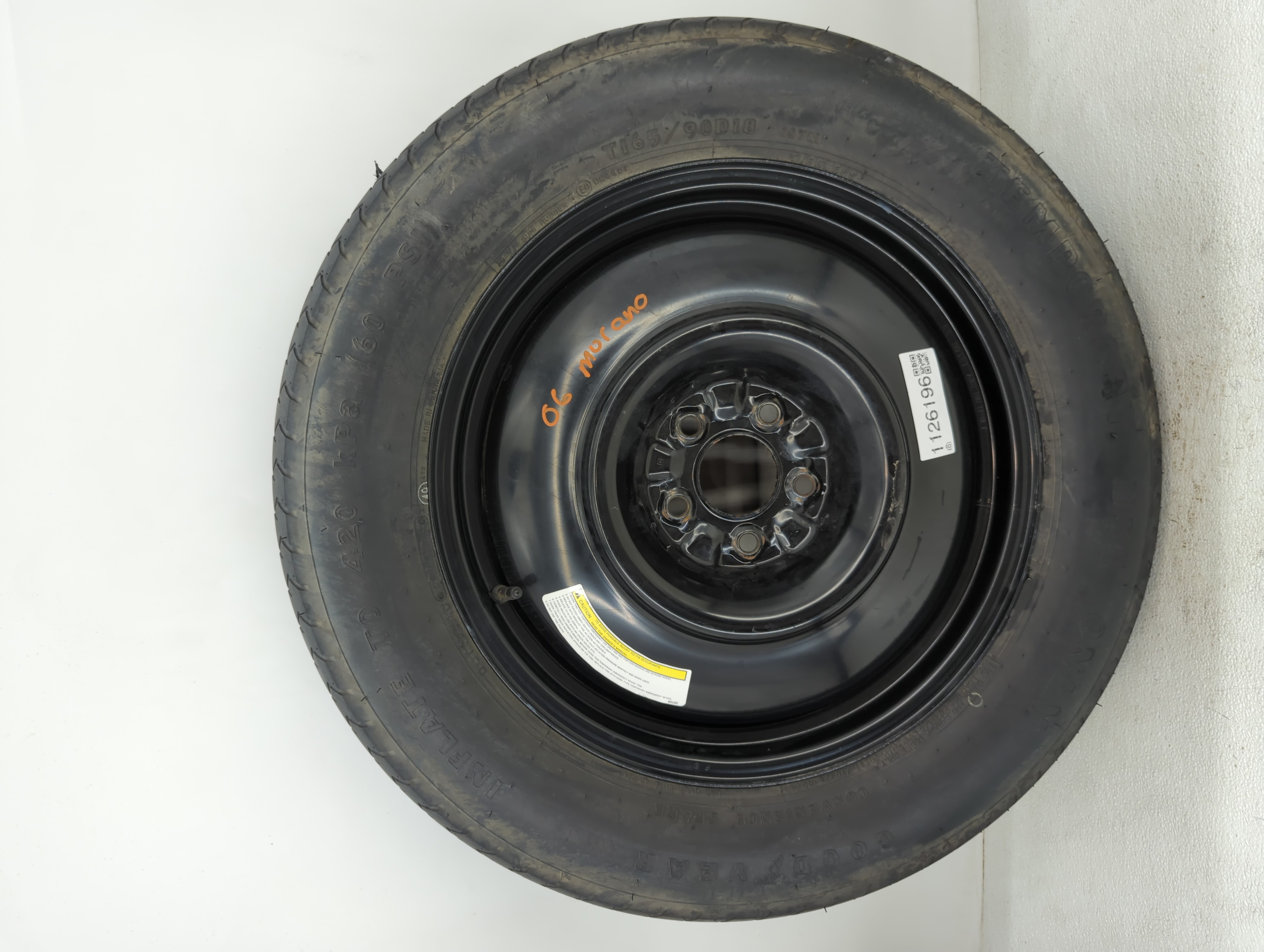Picture of 2003-2015 Nissan Murano Spare Donut Tire Wheel Rim Oem 1126196