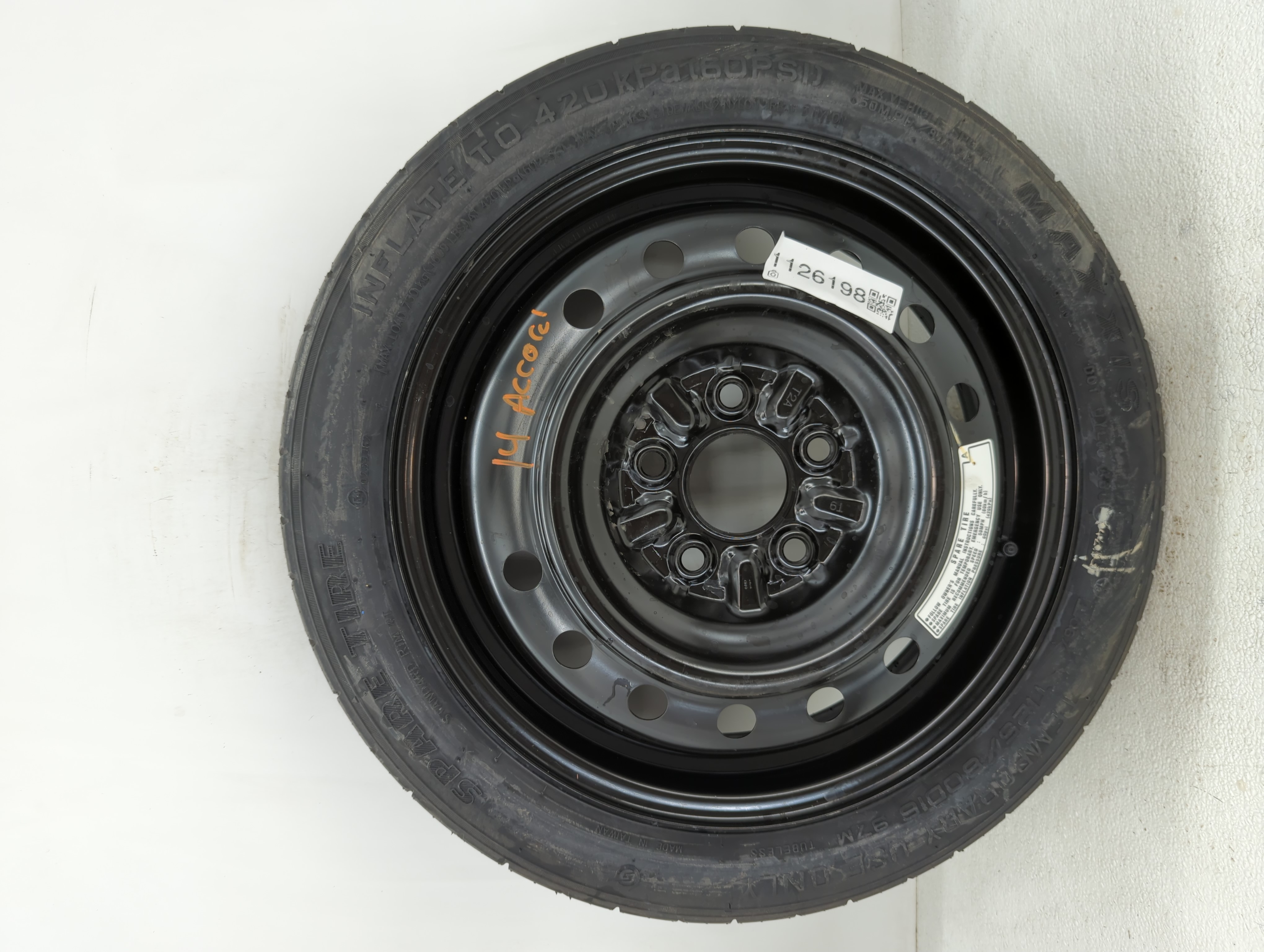 Picture of 2013-2022 Honda Accord Spare Donut Tire Wheel Rim Oem 1126198