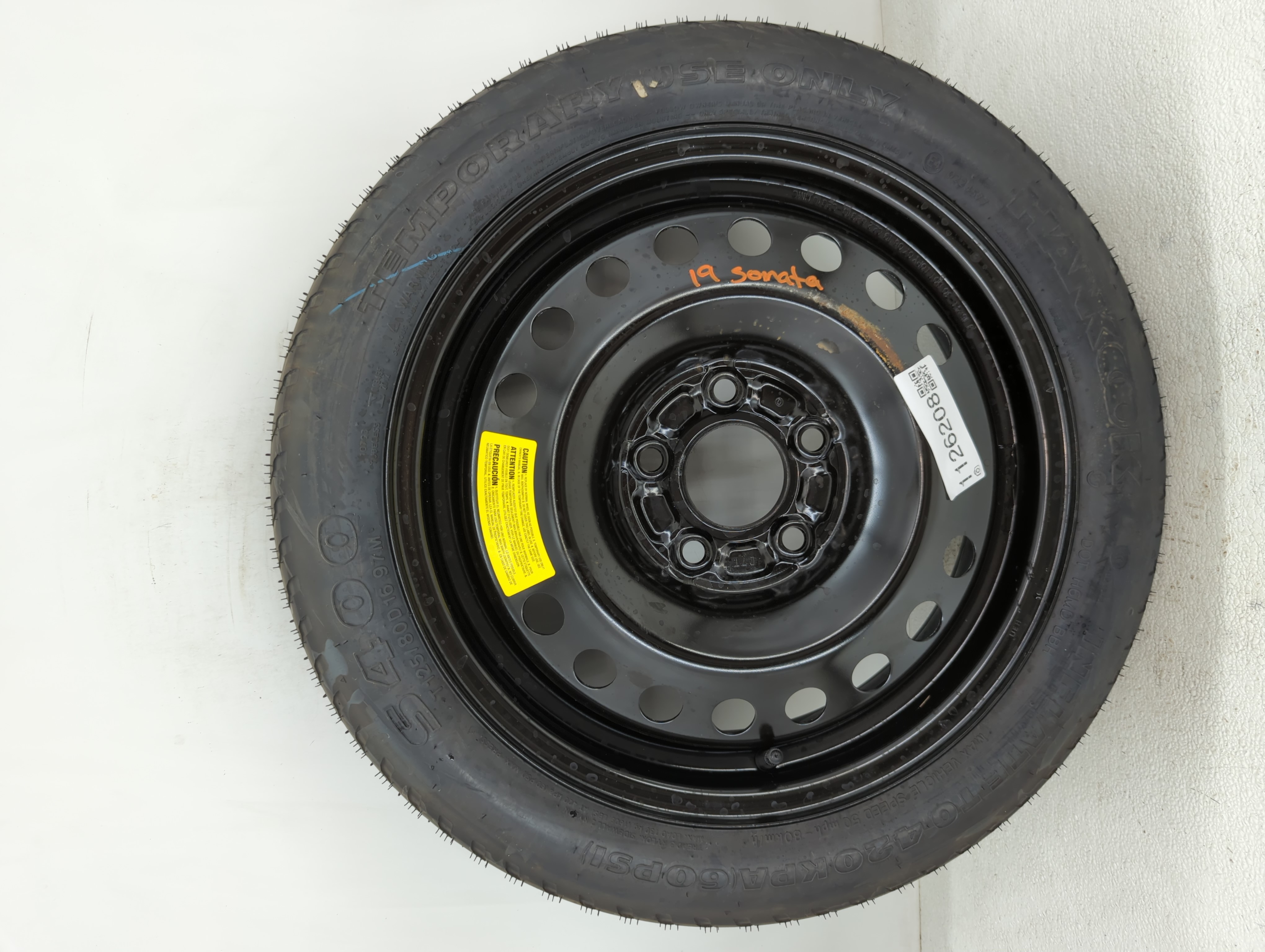2015-2022 Hyundai Sonata Spare Donut Tire Wheel Rim Oem 1126208 - Oemusedautoparts1.com