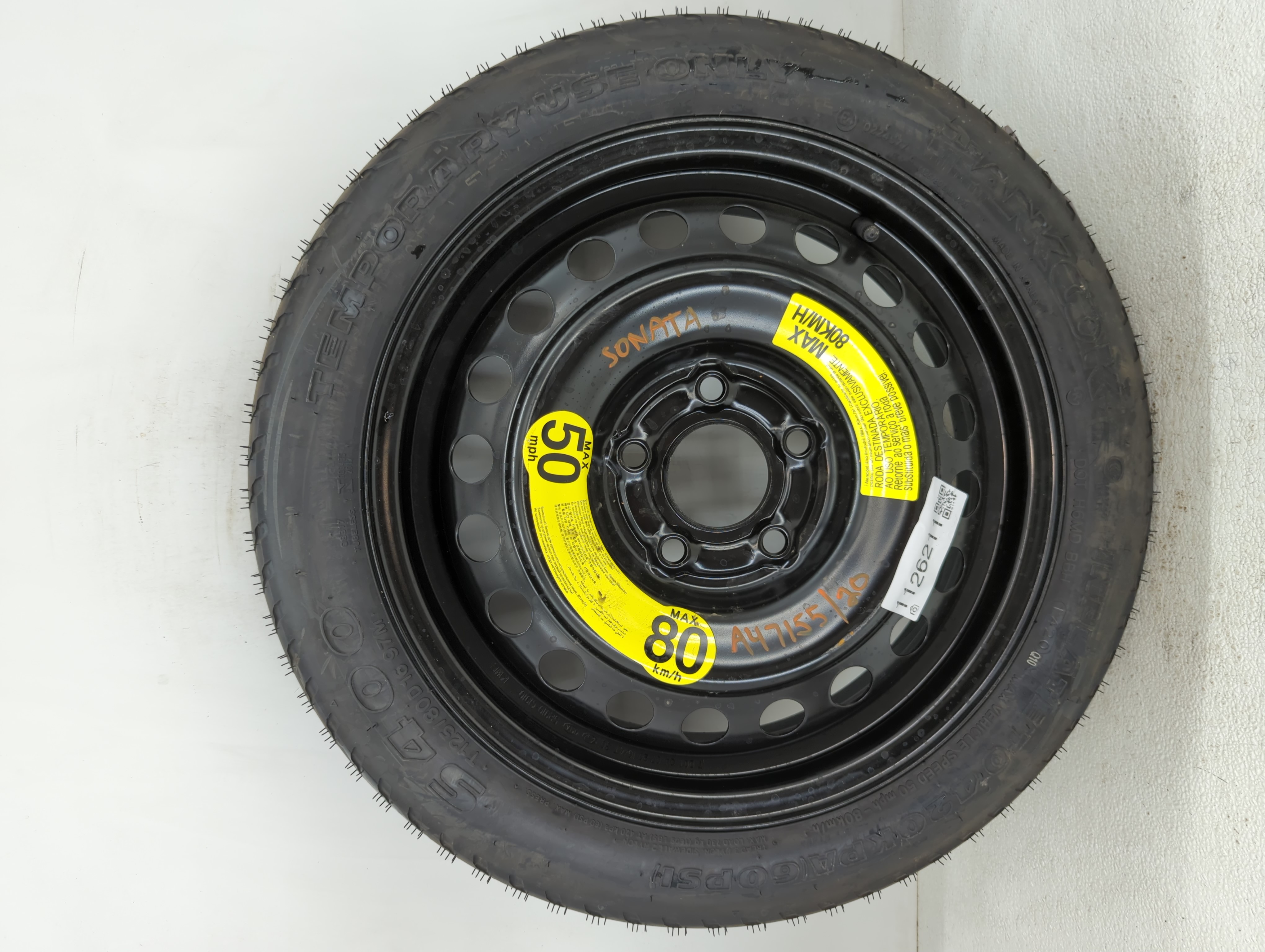 2015-2022 Hyundai Sonata Spare Donut Tire Wheel Rim Oem 1126211 - Oemusedautoparts1.com