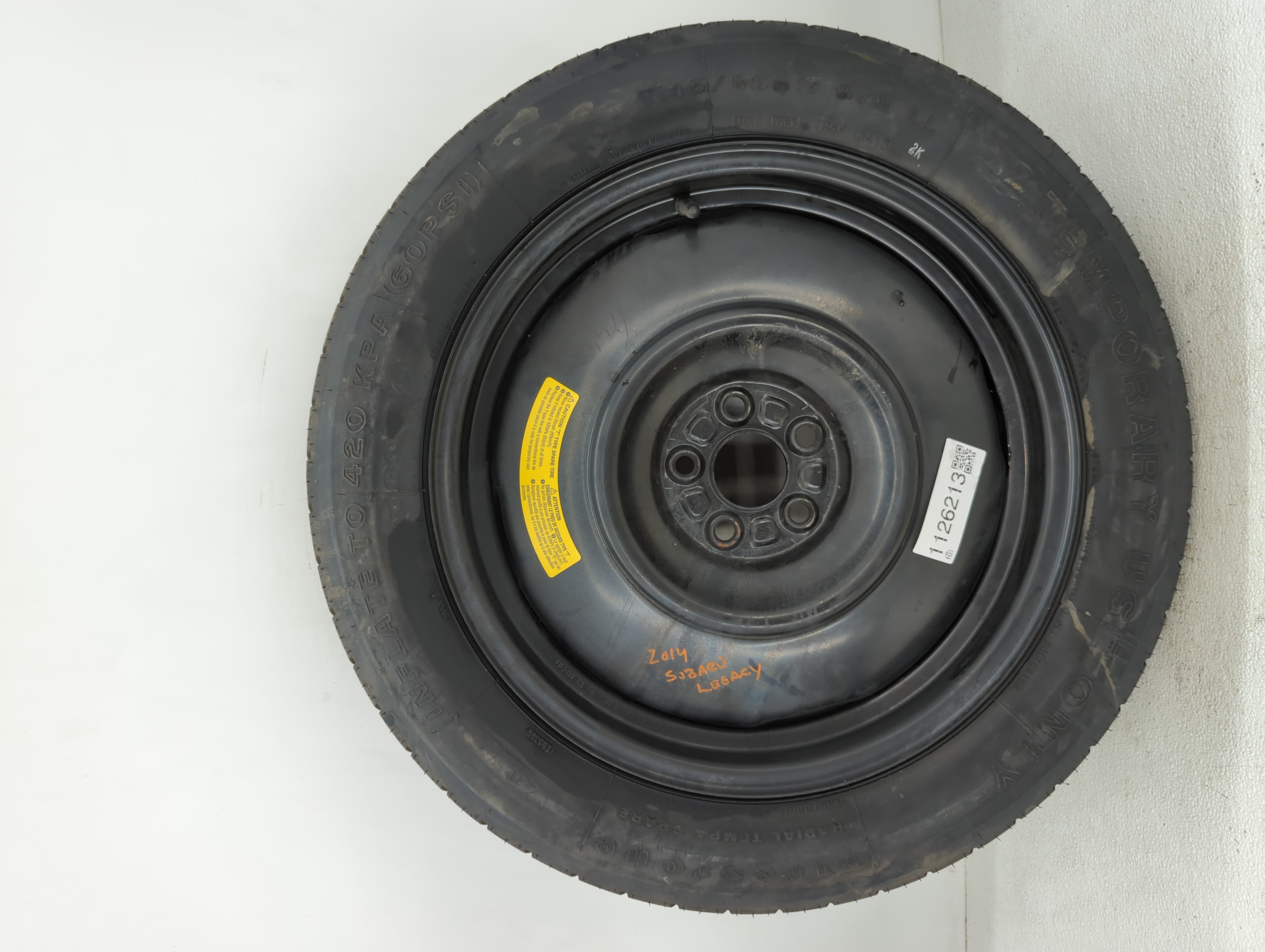 Picture of 2010-2014 Subaru Legacy Spare Donut Tire Wheel Rim Oem 1126213