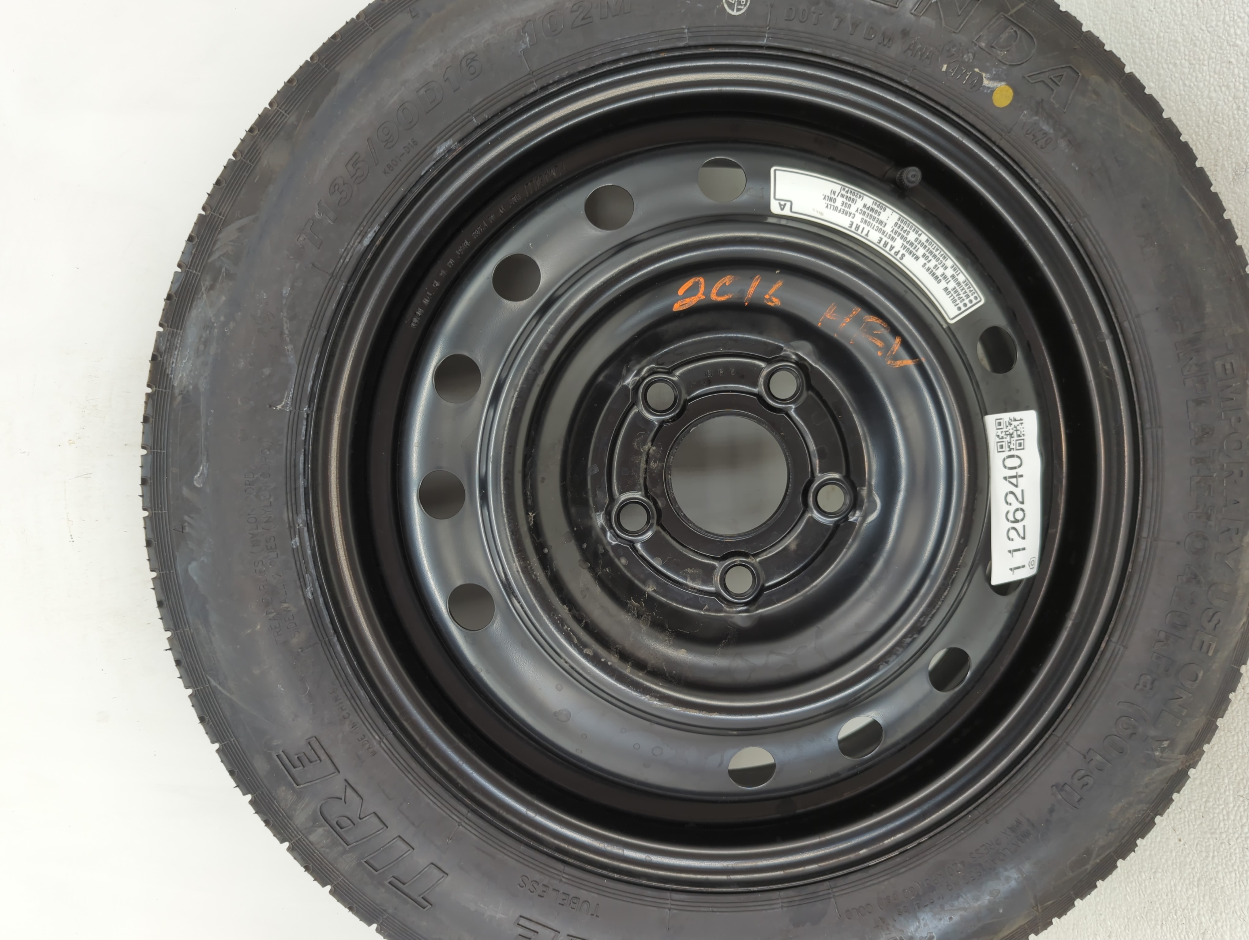 2016-2022 Honda Hr-v Spare Donut Tire Wheel Rim Oem 1126240 - Oemusedautoparts1.com
