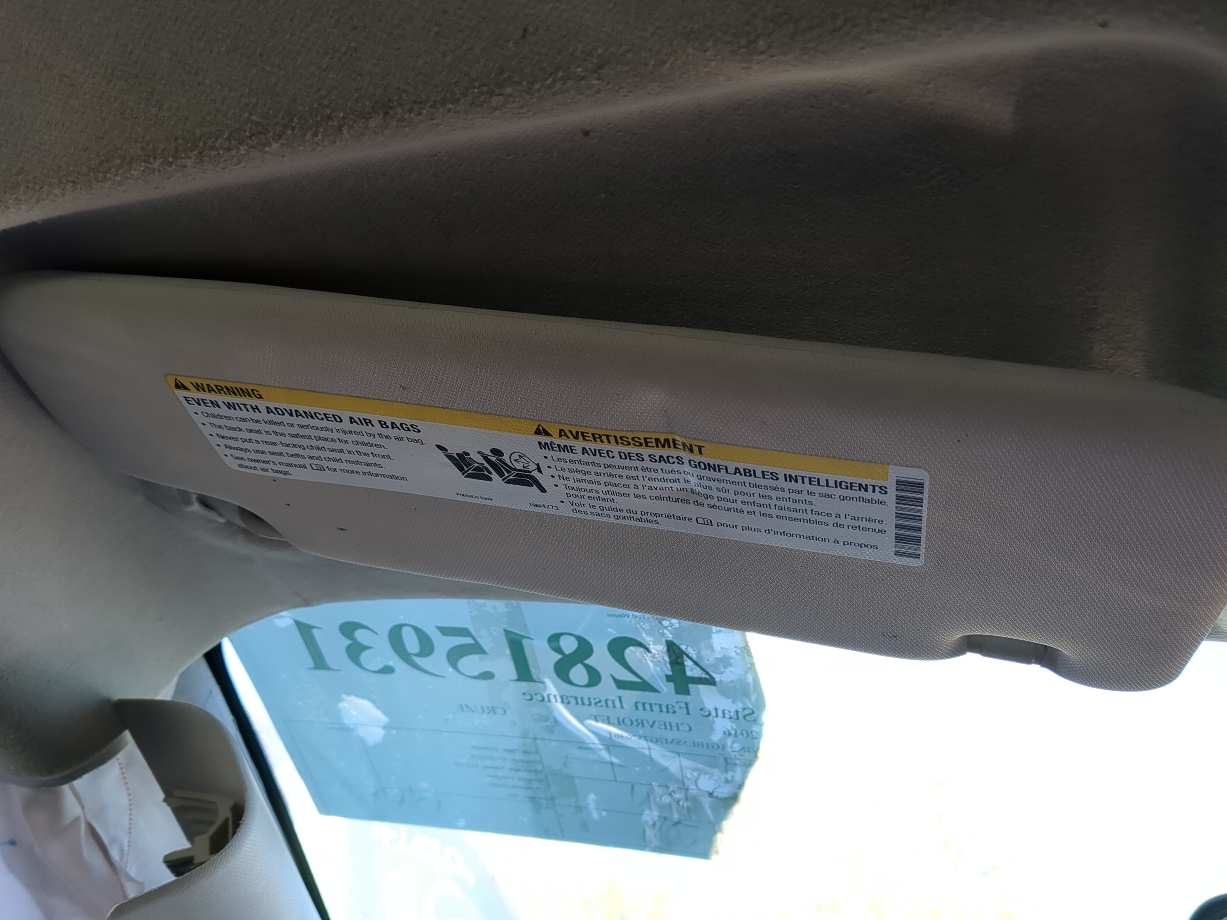 2016-2016 Chevrolet Cruze Driver Sun Visor Mirror Left Sunvisor 1140927 - Oemusedautoparts1.com