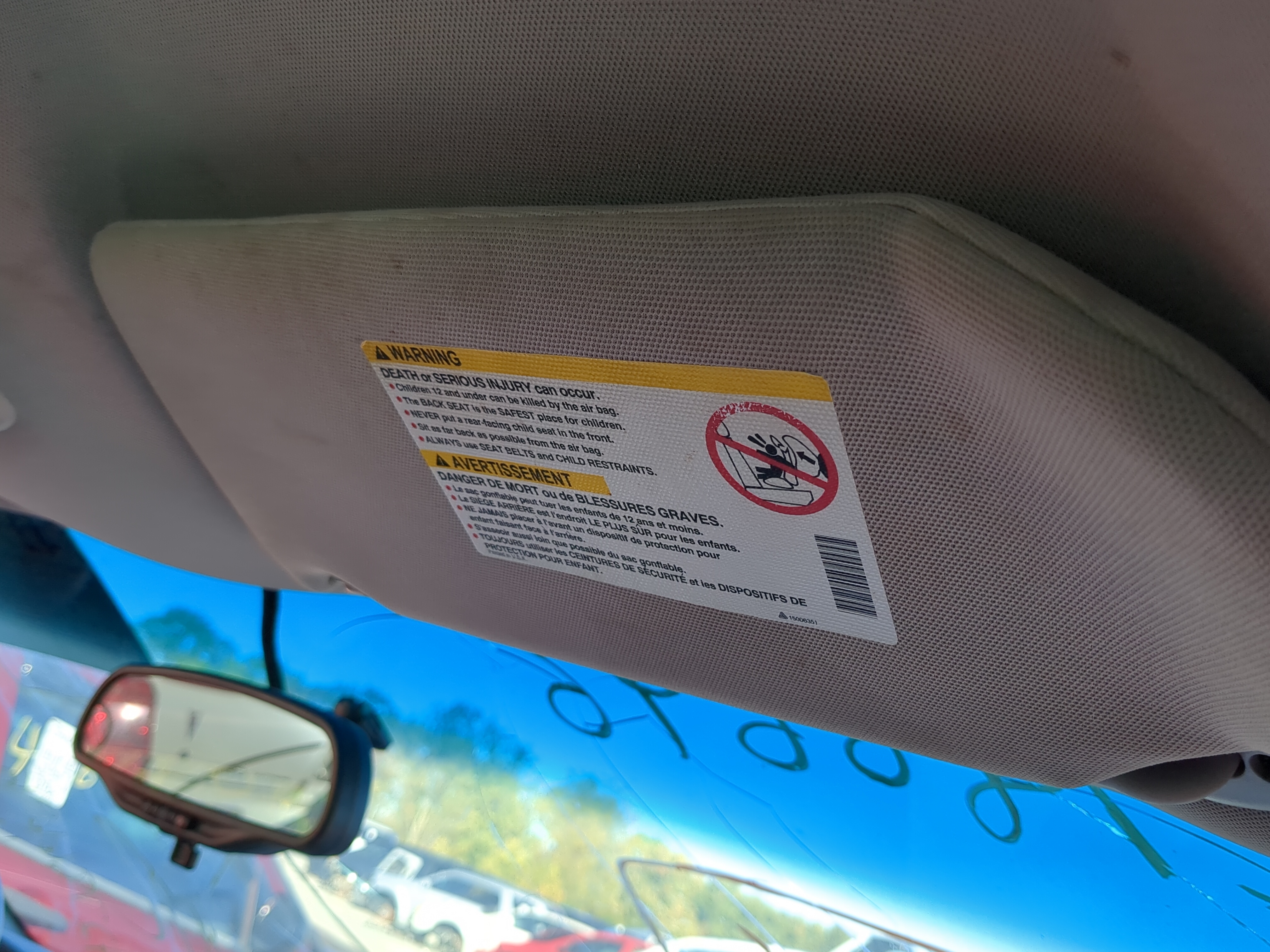 2005-2008 Pontiac Grand Prix Passenger Sun Visor Mirror Right Sunvisor 1141656 - Oemusedautoparts1.com