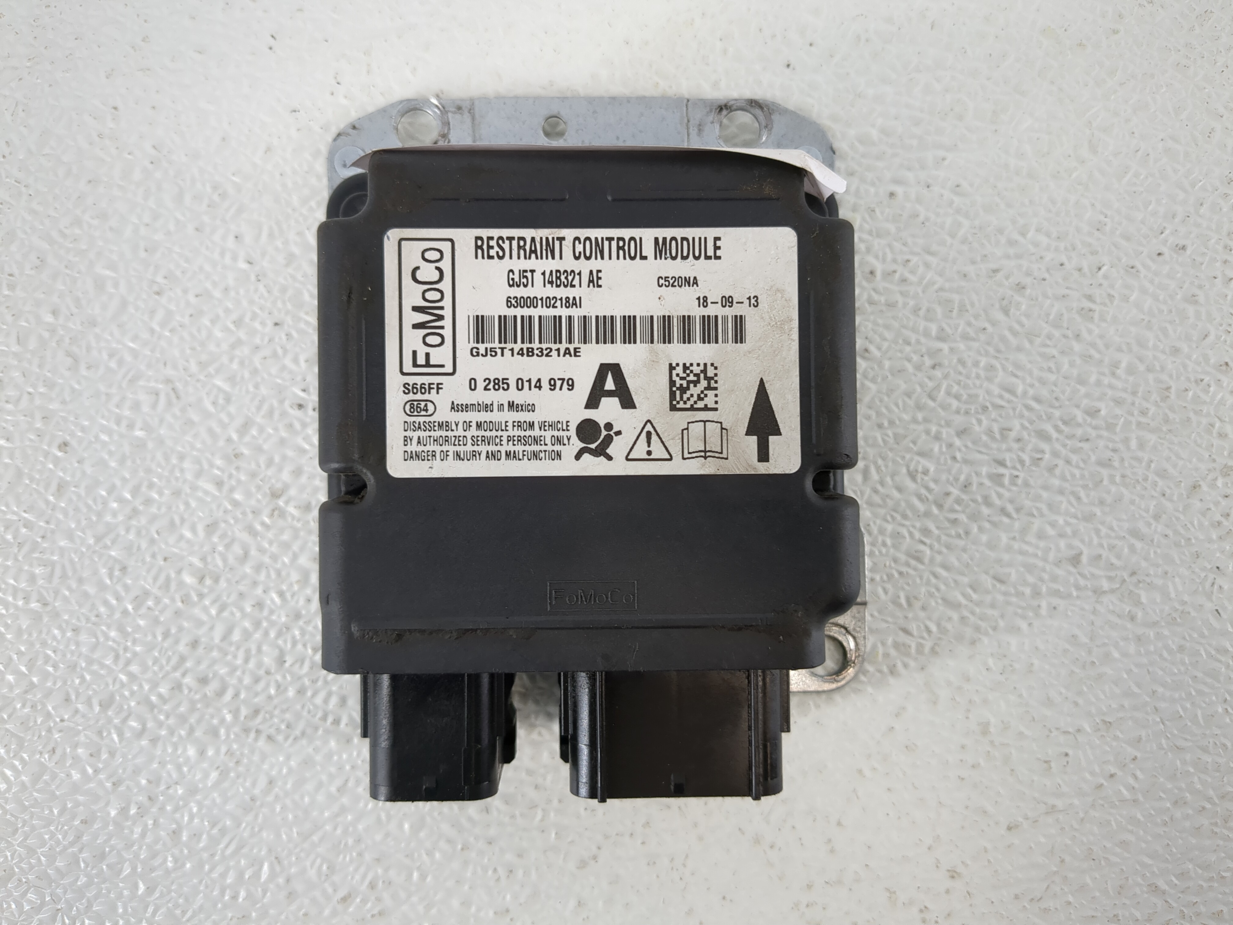 2017-2019 Ford Escape Airbag Control Module Gj5t-14b321 Ae 1142283 - Oemusedautoparts1.com