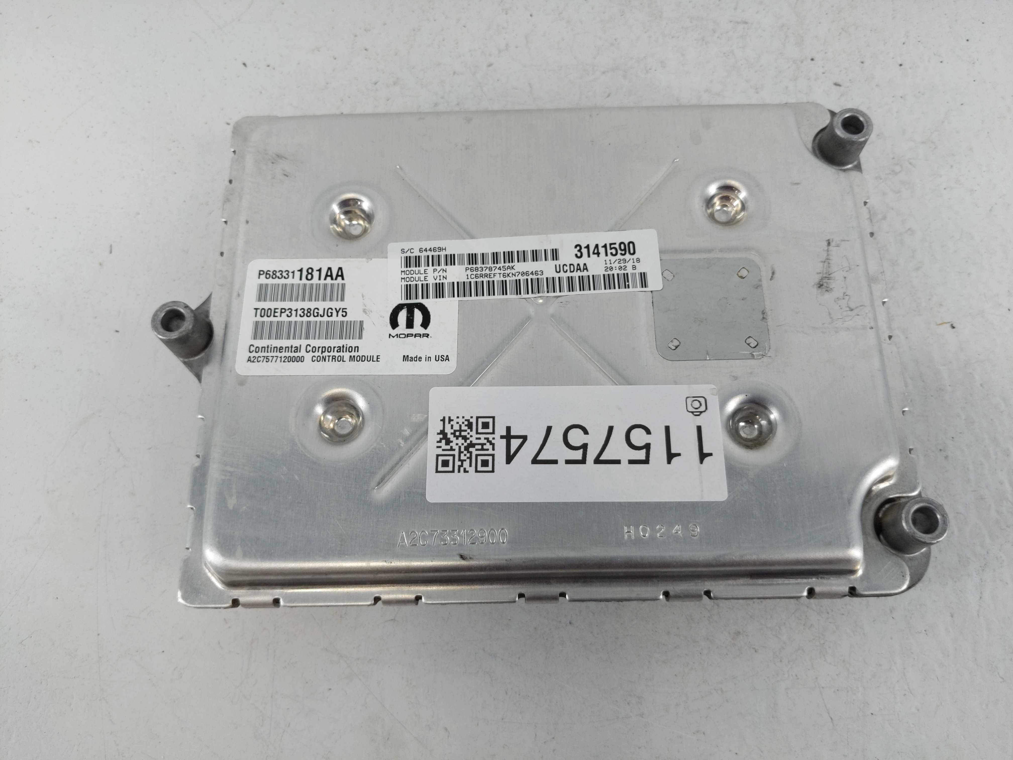 Dodge Ram 1500 Engine Control Computer Ecu Pcm Ecm Pcu Oem P68331181aa 1157574 - Oemusedautoparts1.com