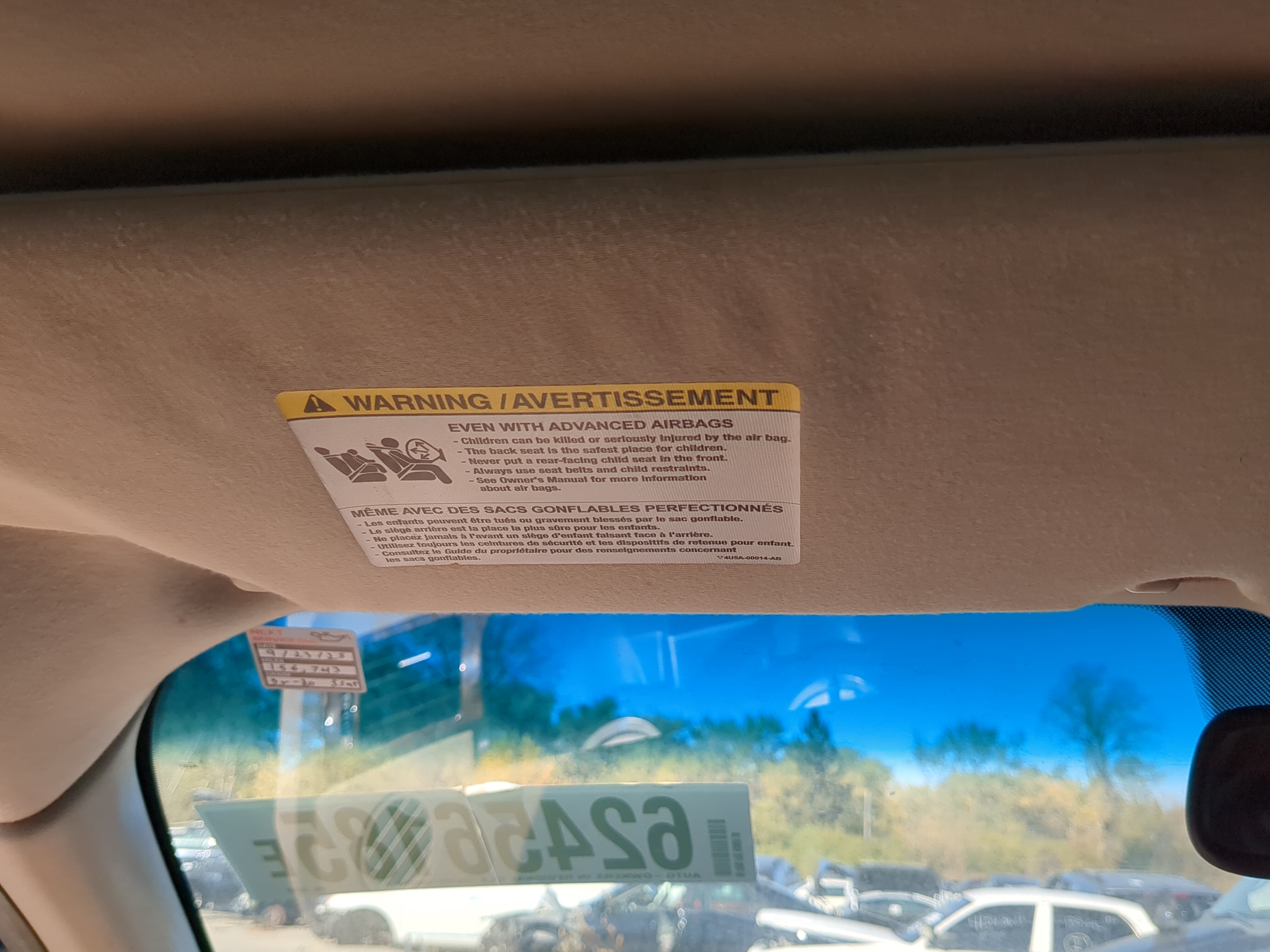 2005-2007 Ford Five Hundred Driver Sun Visor Mirror Left Sunvisor 1162342 - Oemusedautoparts1.com